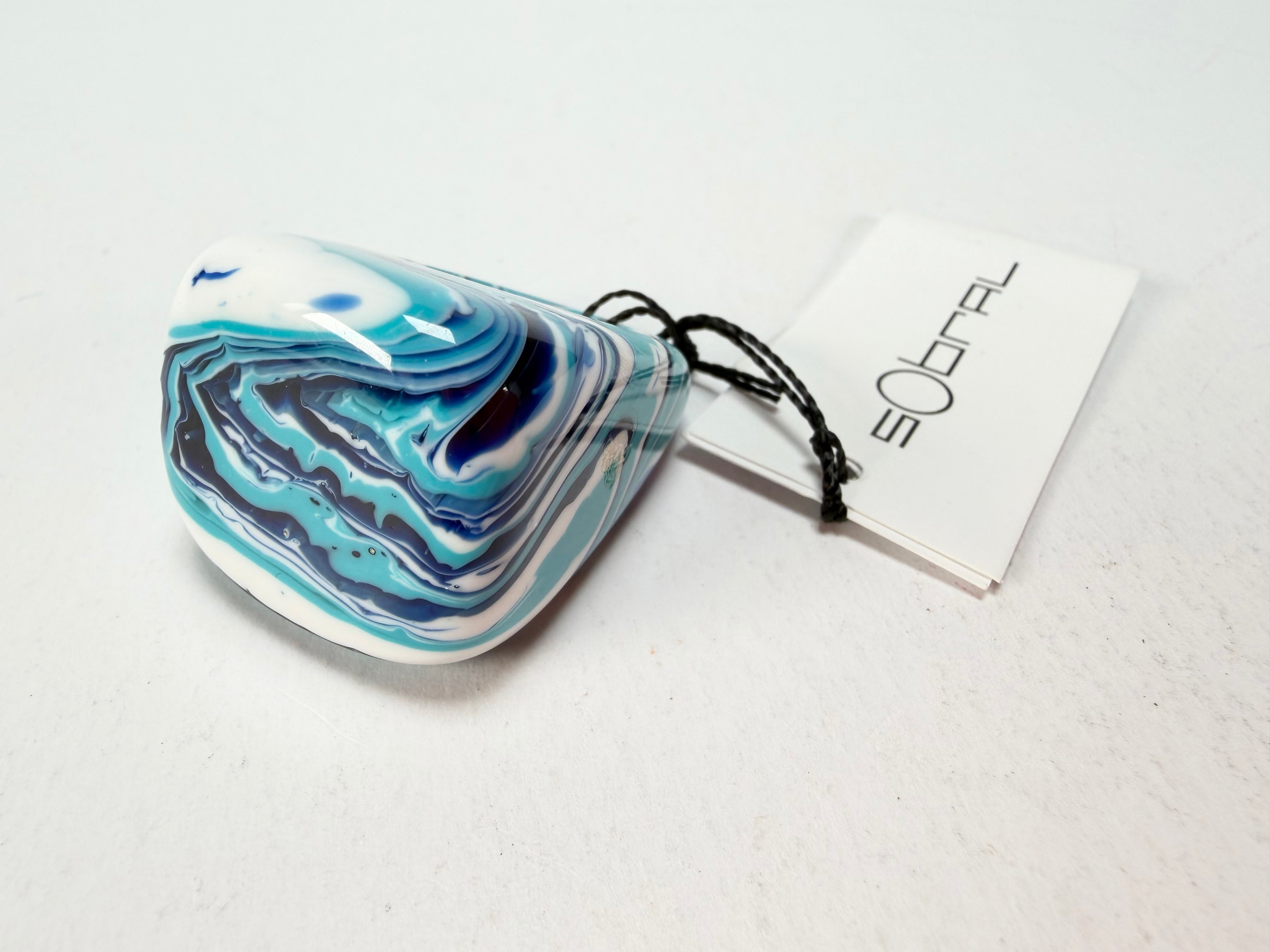Sobral - Onda Azul "Wave" Blue Resin Ring ( 005325 ) - Size UK N / US 6.5