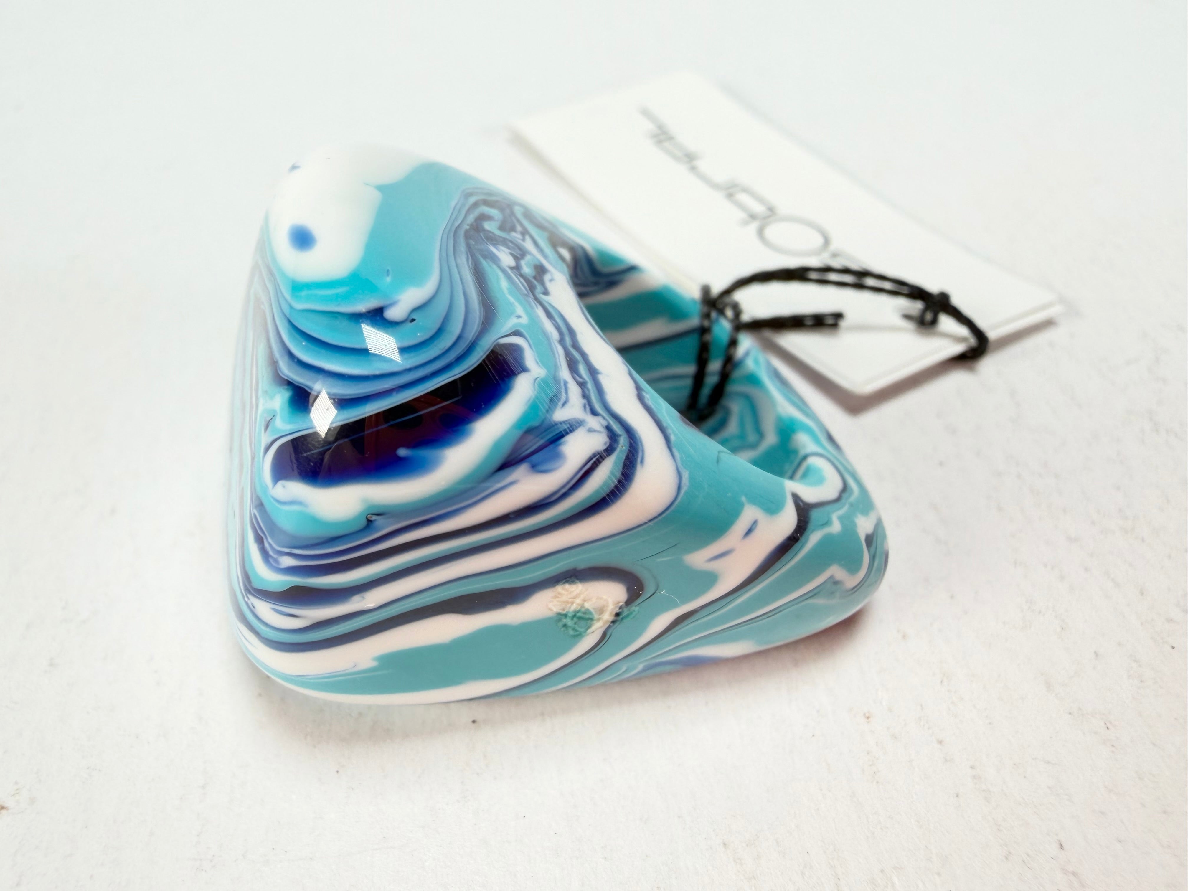 Sobral - Onda Azul "Wave" Blue Resin Ring ( 005325 ) - Size UK N / US 6.5