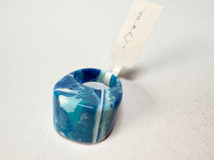 Sobral - Onda Azul "Pat" Blue Resin Ring ( 004857 ) - Size UK O / US 7