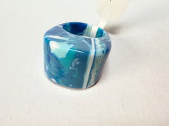 Sobral - Onda Azul "Pat" Blue Resin Ring ( 004857 ) - Size UK O / US 7