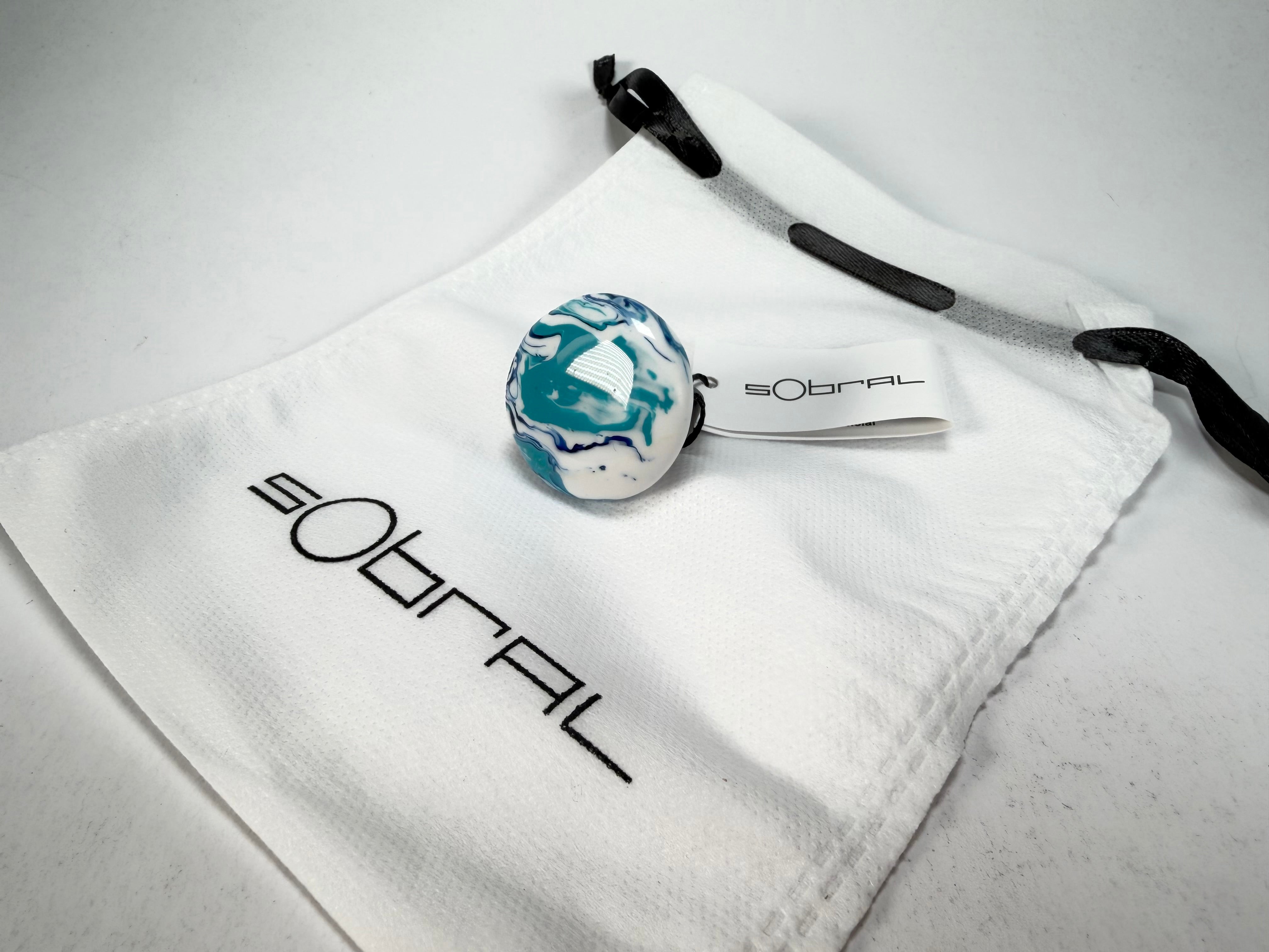 Sobral - Onda Azul "Onda Circle" Blue Resin Ring ( 005324 ) - Size UK Q / US 8