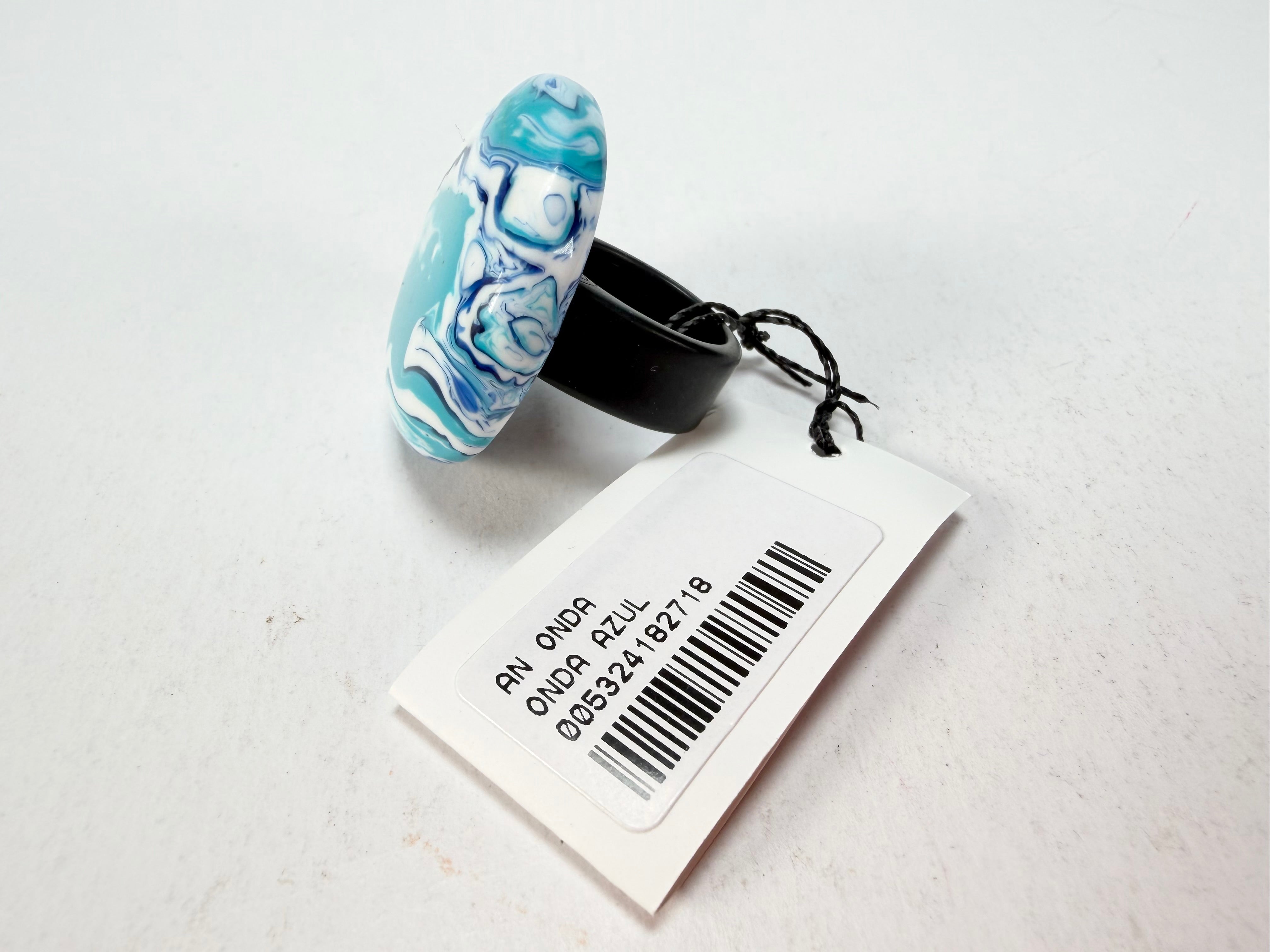 Sobral - Onda Azul "Onda Circle" Blue Resin Ring ( 005324 ) - Size UK Q / US 8
