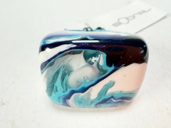 Sobral - Onda Azul "Wave" Blue Resin Ring ( 005325 ) - Size UK P / US 8