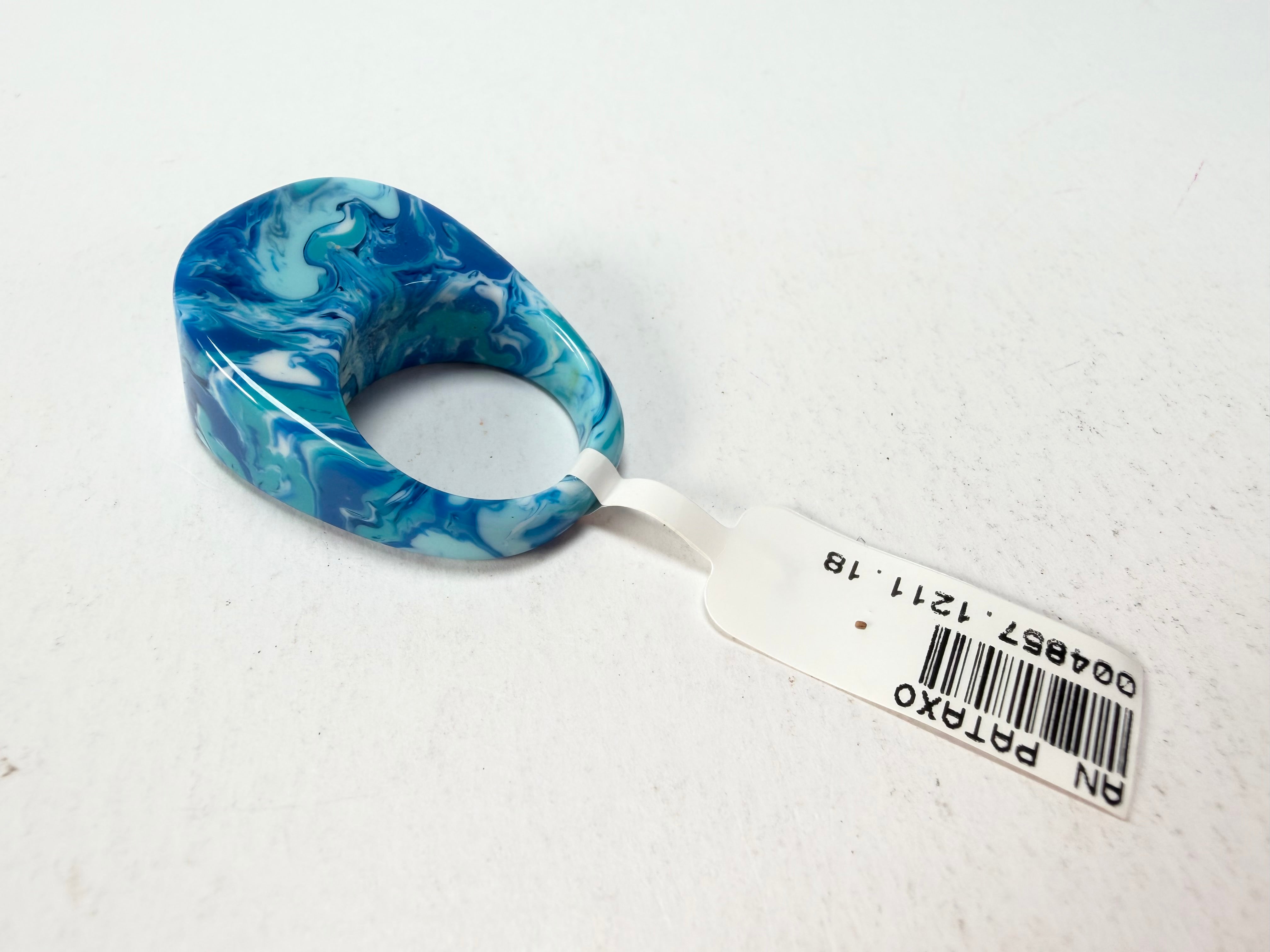 Sobral - Onda Azul "Pat" Blue Resin Ring ( 004857 ) - Size UK Q / US 8