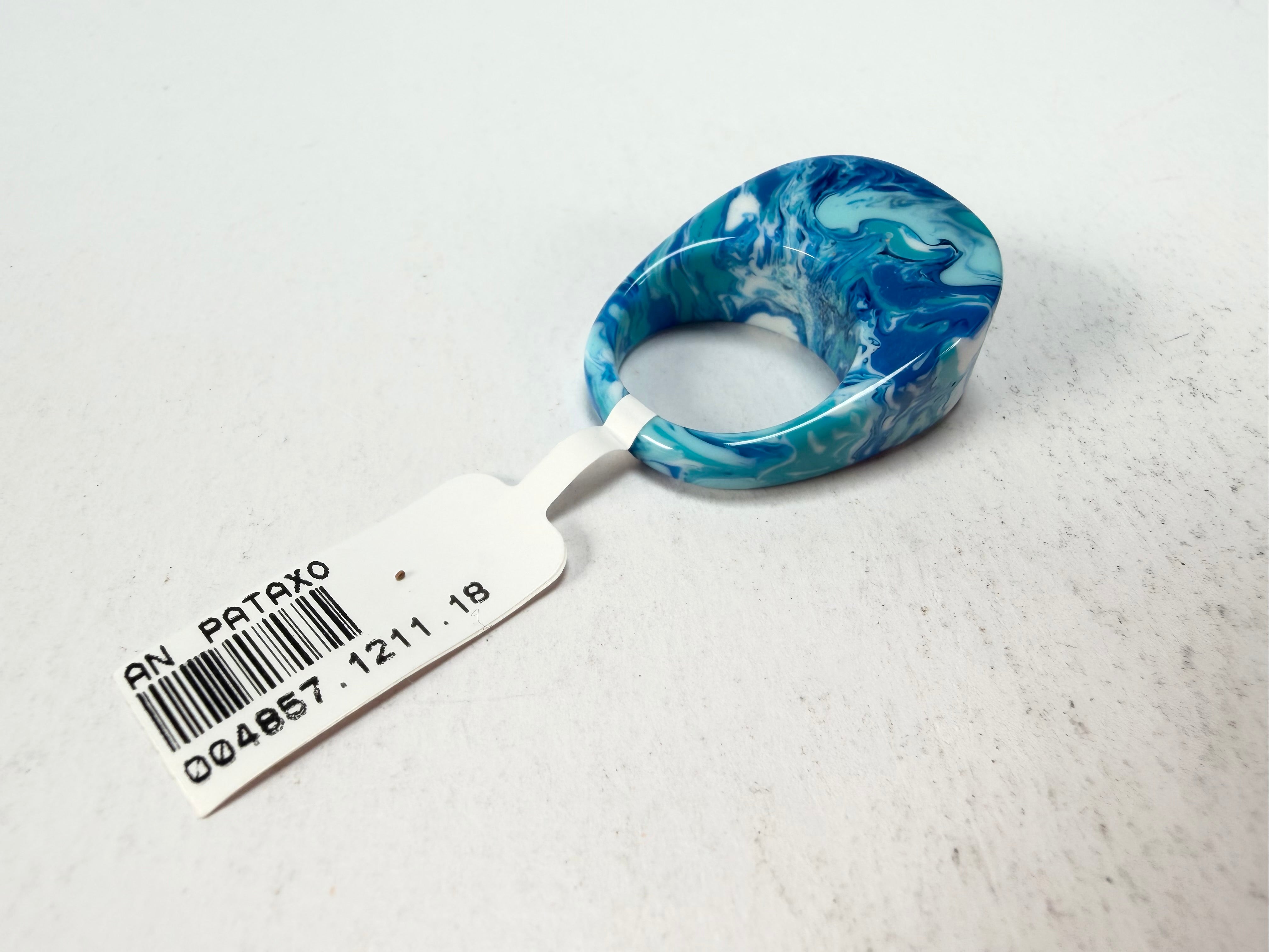 Sobral - Onda Azul "Pat" Blue Resin Ring ( 004857 ) - Size UK Q / US 8