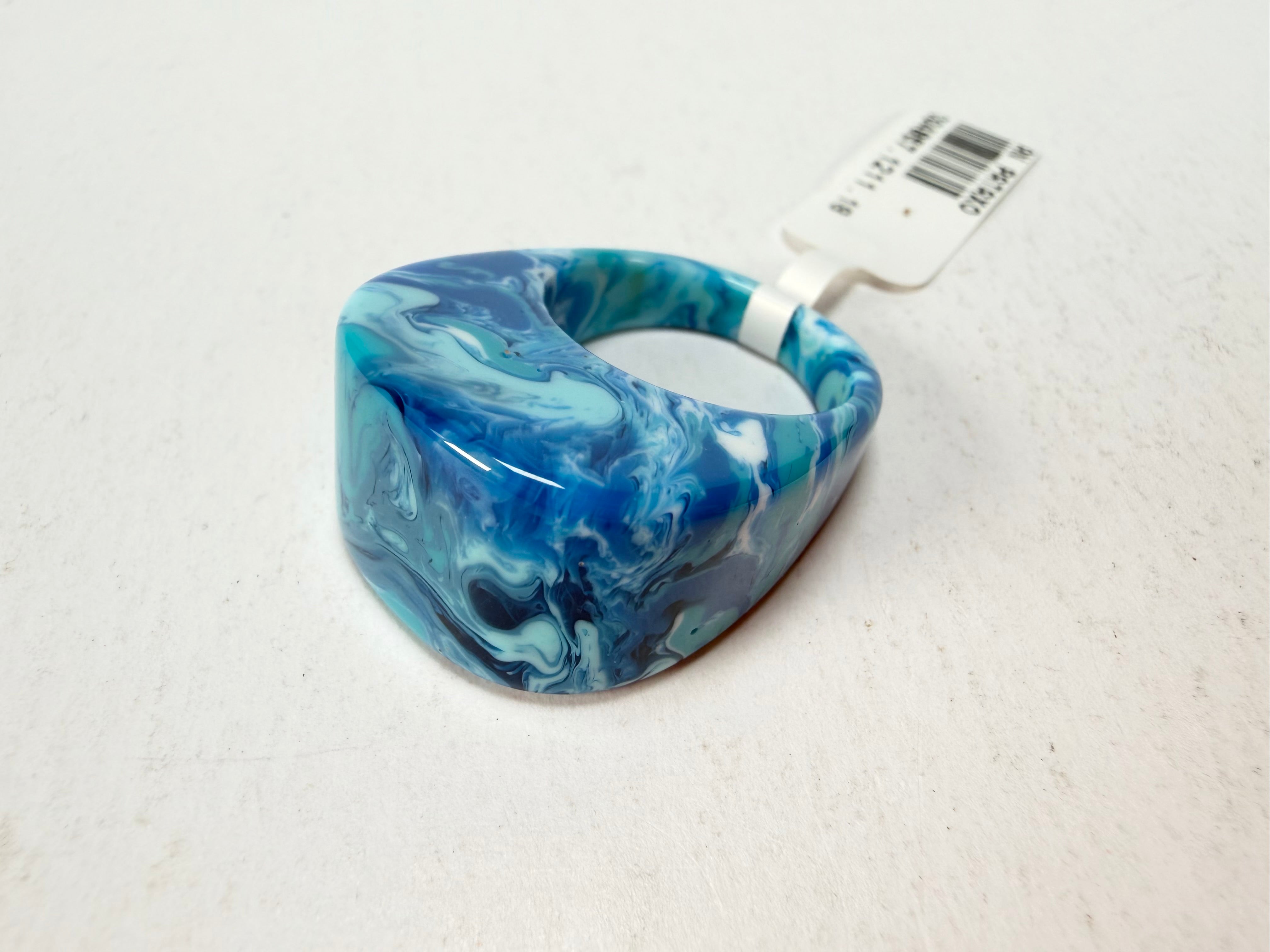 Sobral - Onda Azul "Pat" Blue Resin Ring ( 004857 ) - Size UK Q / US 8