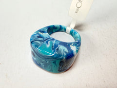 Sobral - Onda Azul "Pat" Blue Resin Ring ( 004857 ) - Size UK Q / US 8