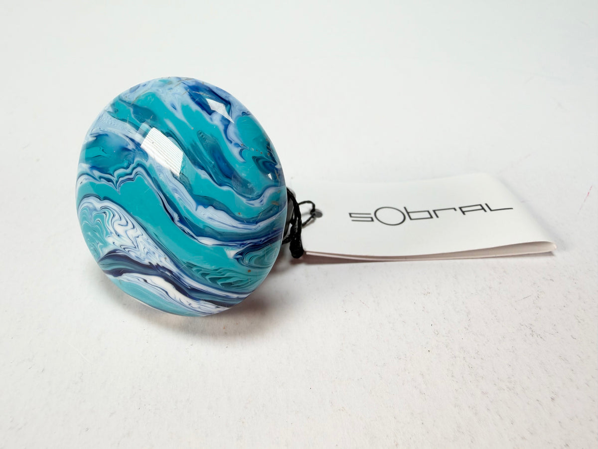 Sobral - Onda Azul "Onda Circle" Blue Resin Ring ( 005324 ) - Size UK T / US 9.5