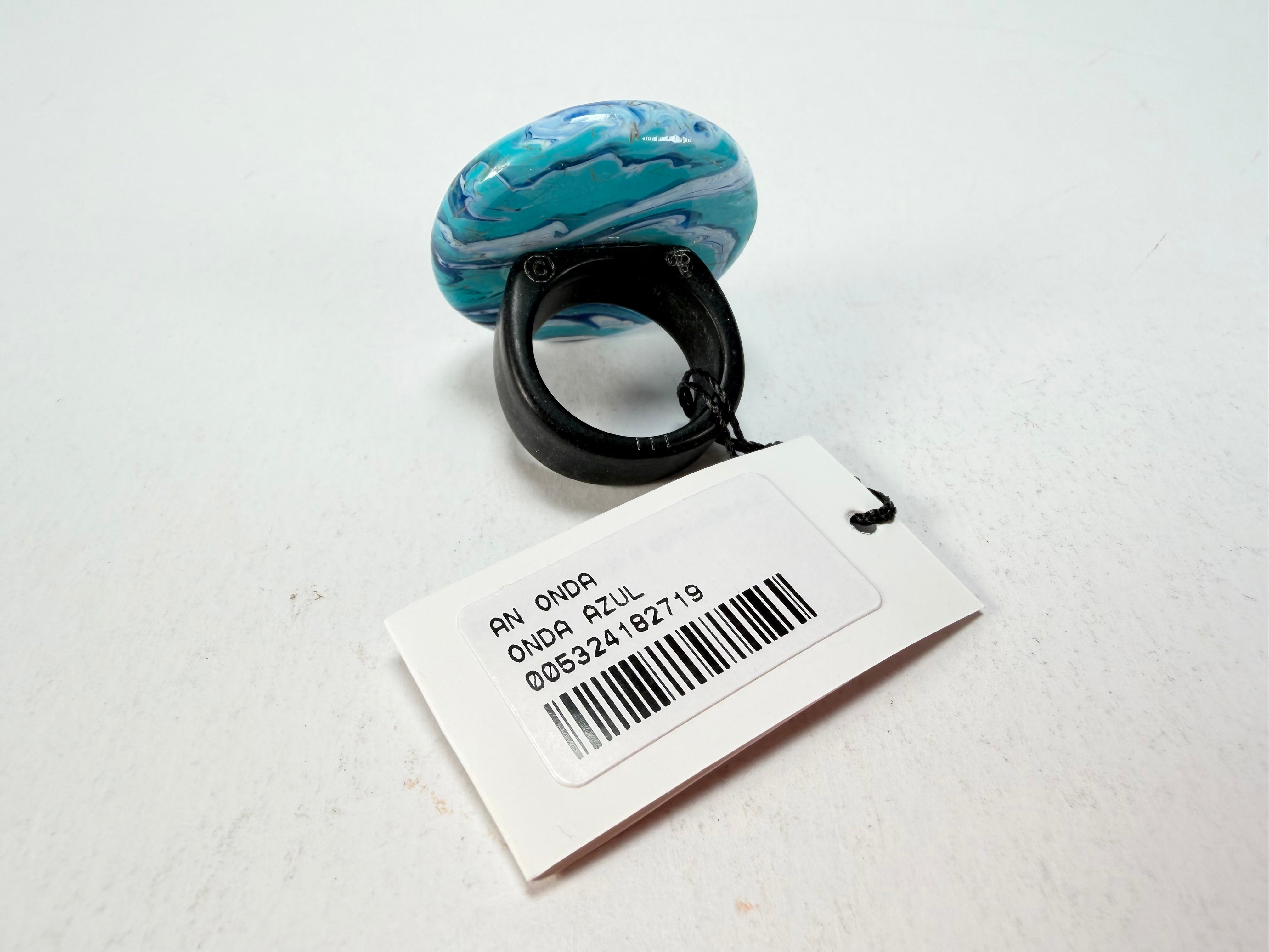 Sobral - Onda Azul "Onda Circle" Blue Resin Ring ( 005324 ) - Size UK T / US 9.5