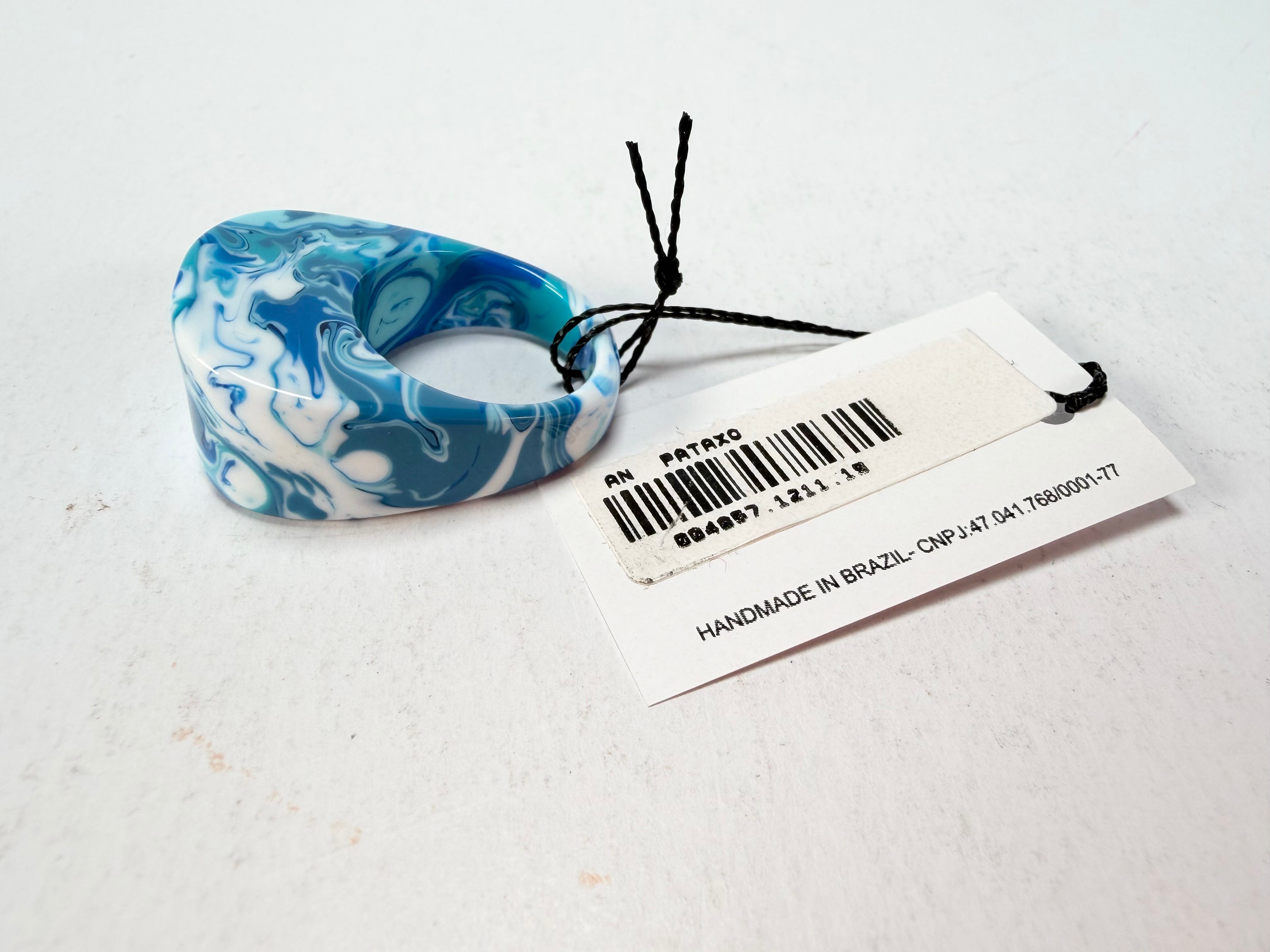 Sobral - Onda Azul "Pat" Blue Resin Ring ( 004857 ) - Size UK S / US 9
