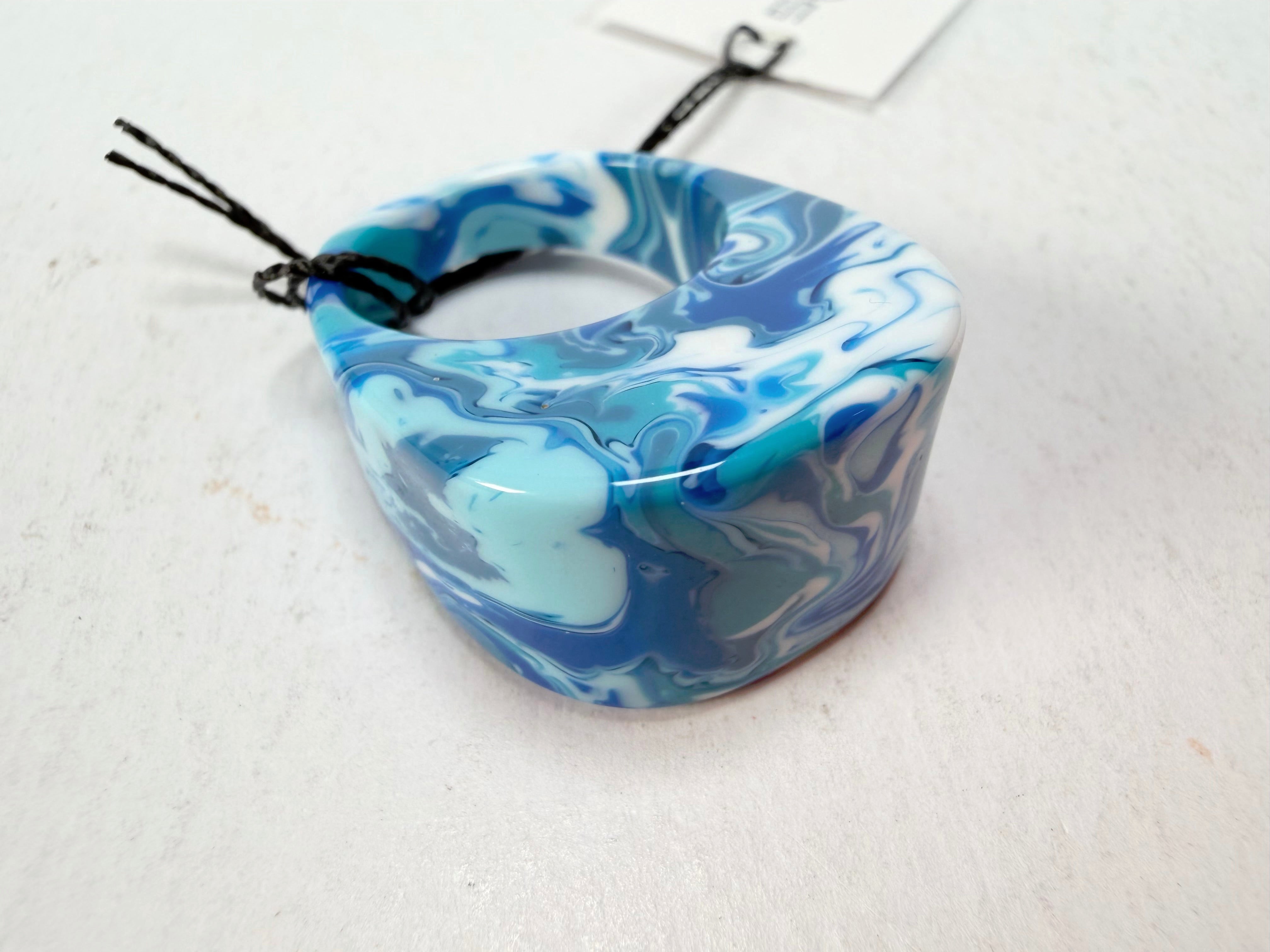 Sobral - Onda Azul "Pat" Blue Resin Ring ( 004857 ) - Size UK S / US 9