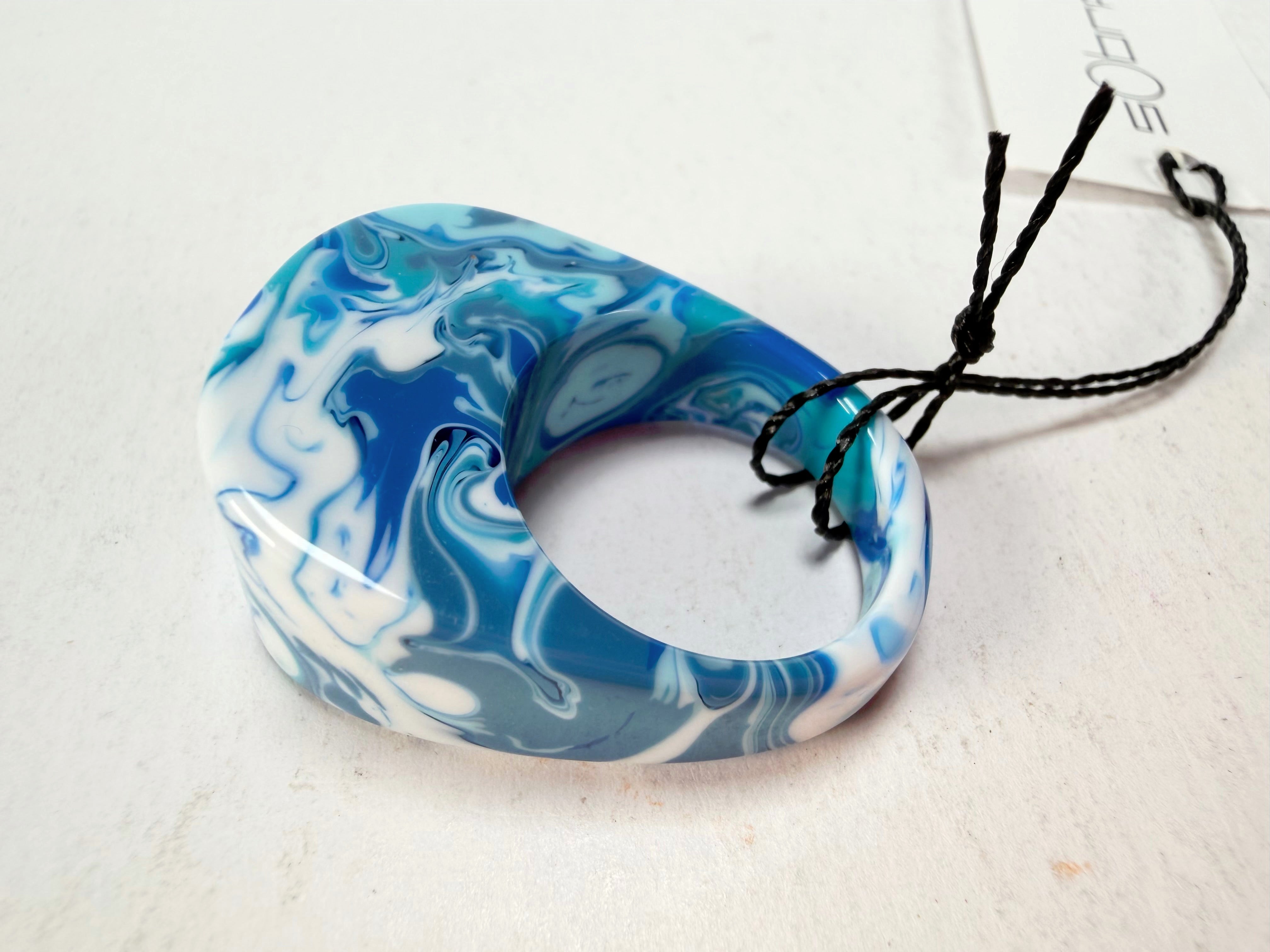 Sobral - Onda Azul "Pat" Blue Resin Ring ( 004857 ) - Size UK S / US 9