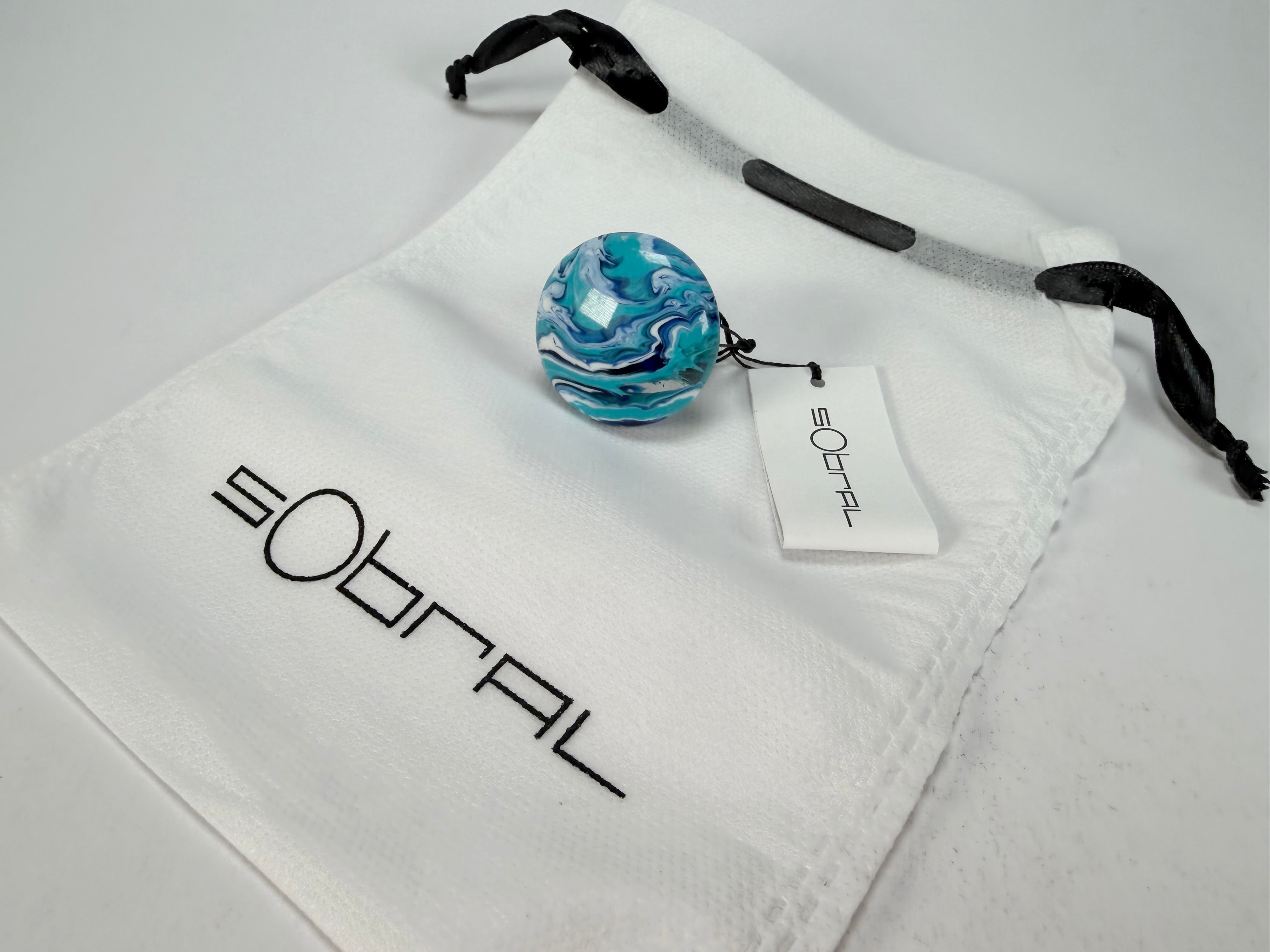 Sobral - Onda Azul "Onda Circle" Blue Resin Ring ( 005324 ) - Size UK T / US 9.5