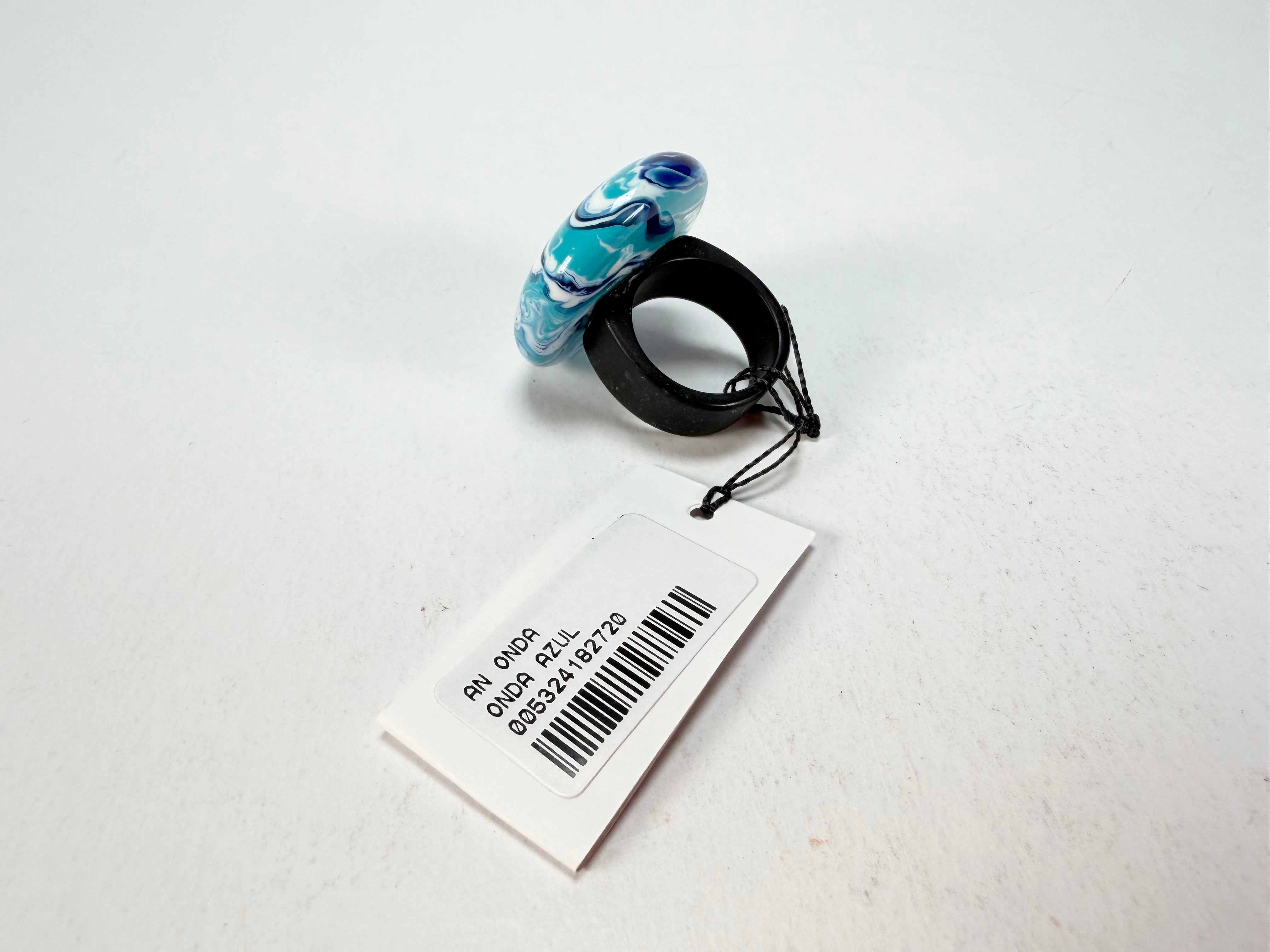 Sobral - Onda Azul "Onda Circle" Blue Resin Ring ( 005324 ) - Size UK T / US 9.5