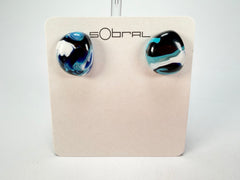 Sobral - Onda Azul "Wave" Blue Resin Earrings ( 005330 )