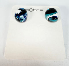 Sobral - Onda Azul "Wave" Blue Resin Earrings ( 005330 )