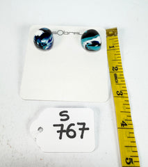 Sobral - Onda Azul "Wave" Blue Resin Earrings ( 005330 )