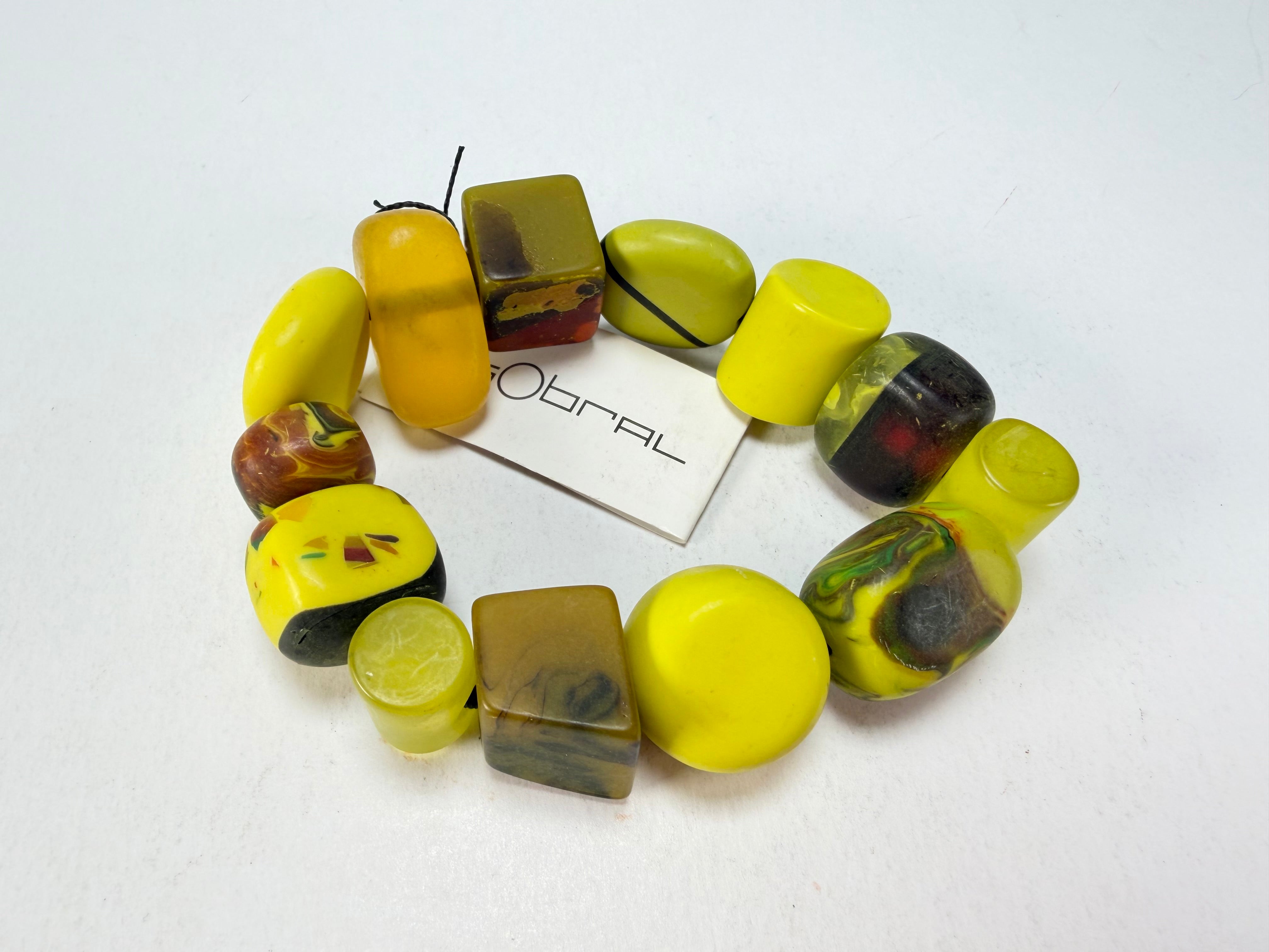 Sobral - Indiana "Citrino" Green Citrus Mix Elasticated Resin Bracelet ( 000210 )