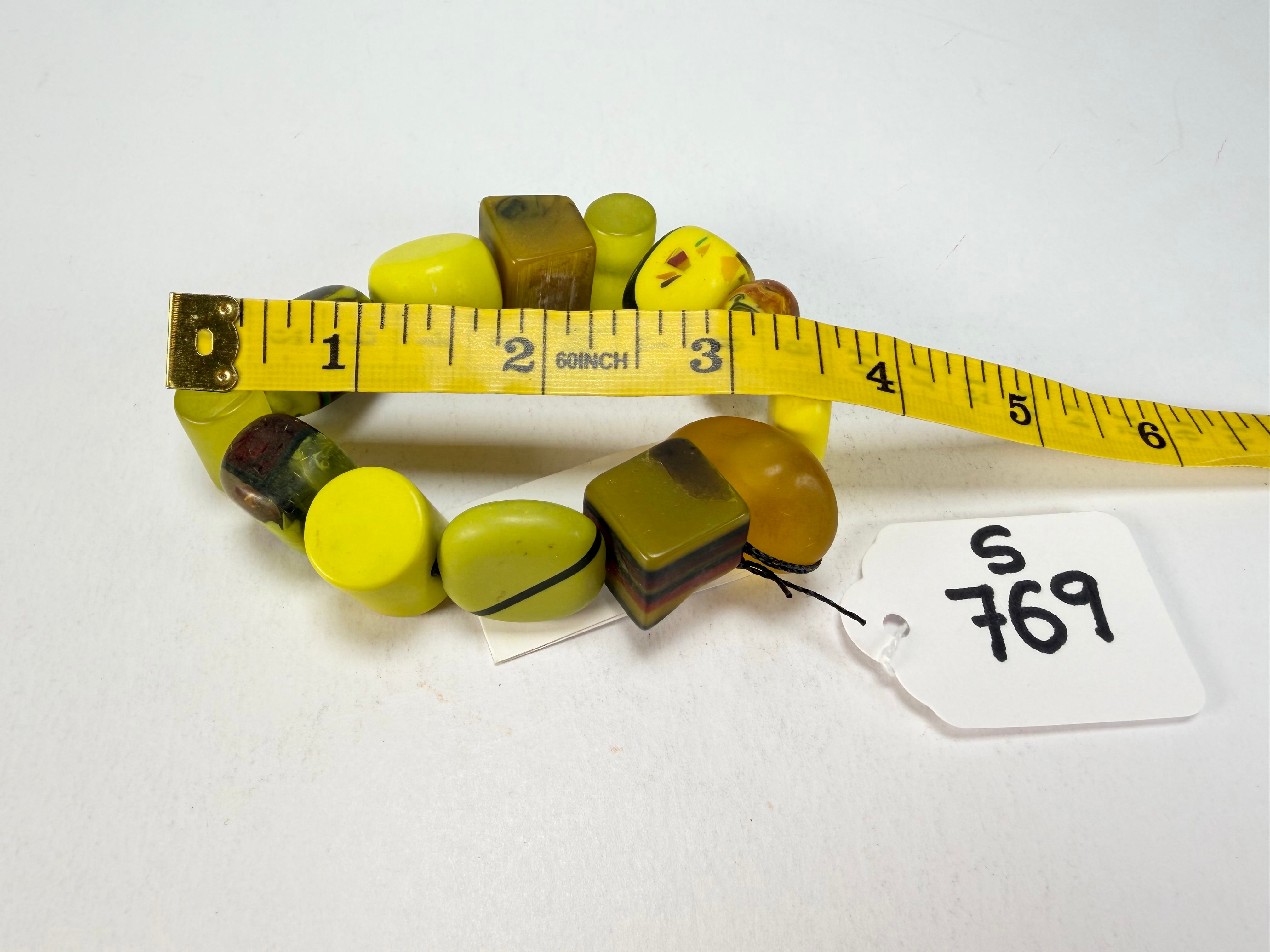 Sobral - Indiana "Citrino" Green Citrus Mix Elasticated Resin Bracelet ( 000210 )