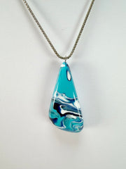 Sobral - Onda Azul "Vague" Resin AG Sliver Necklace ( 005328 )