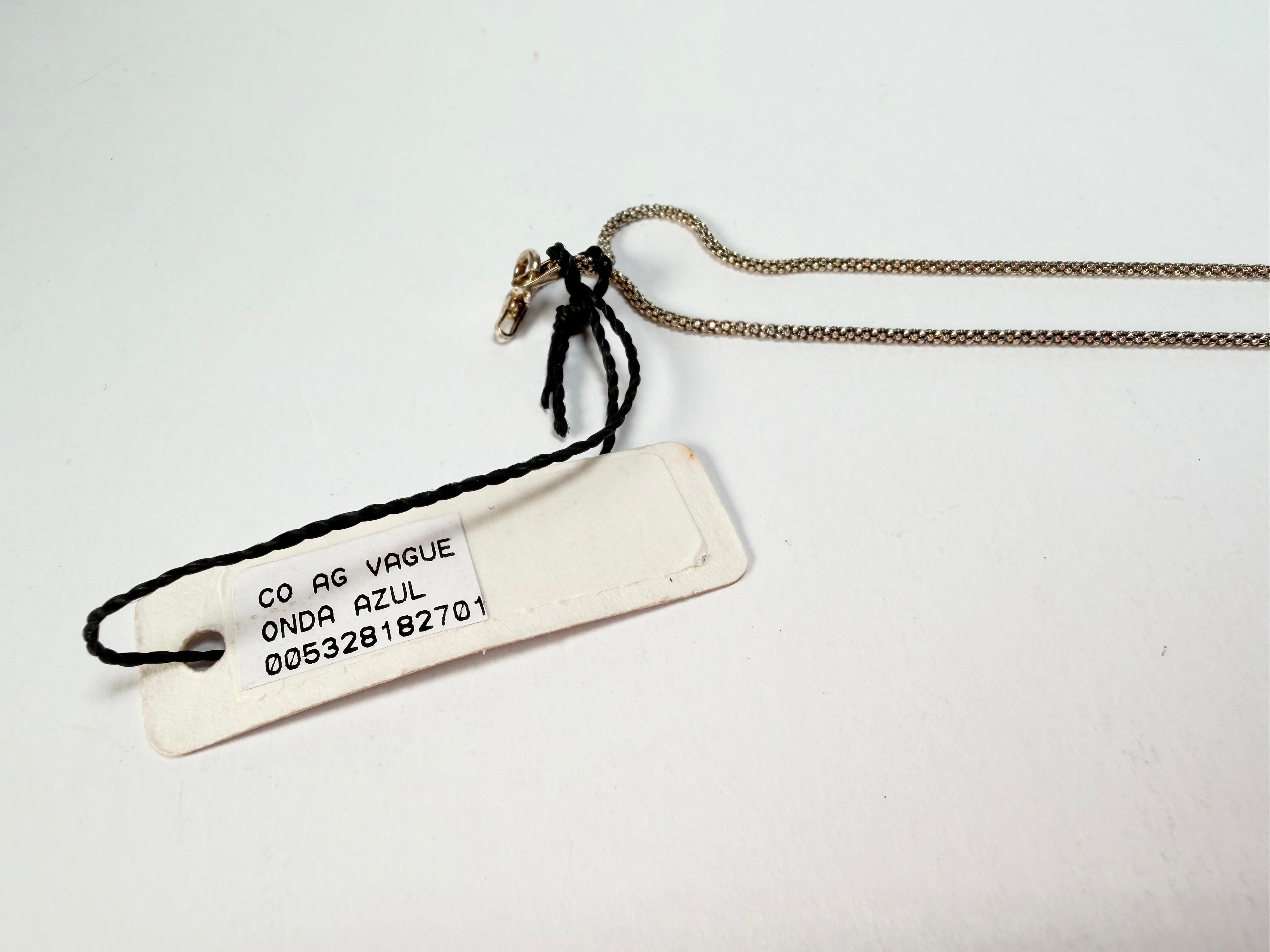 Sobral - Onda Azul "Vague" Resin AG Sliver Necklace ( 005328 )
