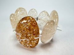 Sobral - Sisal x Metalique "Inspiração" Elasticated Resin Bracelet ( 003595 )