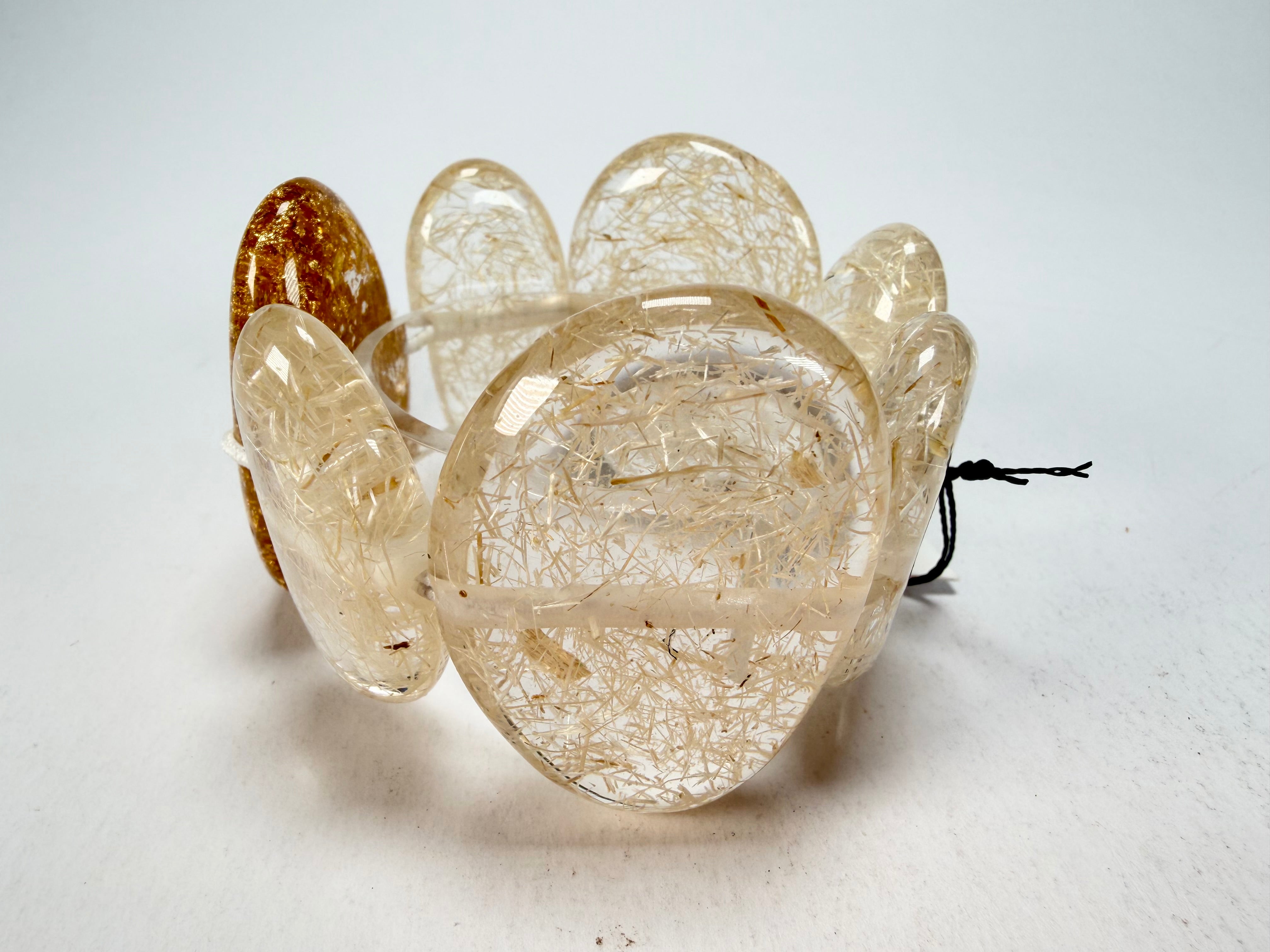 Sobral - Sisal x Metalique "Inspiração" Elasticated Resin Bracelet ( 003595 )