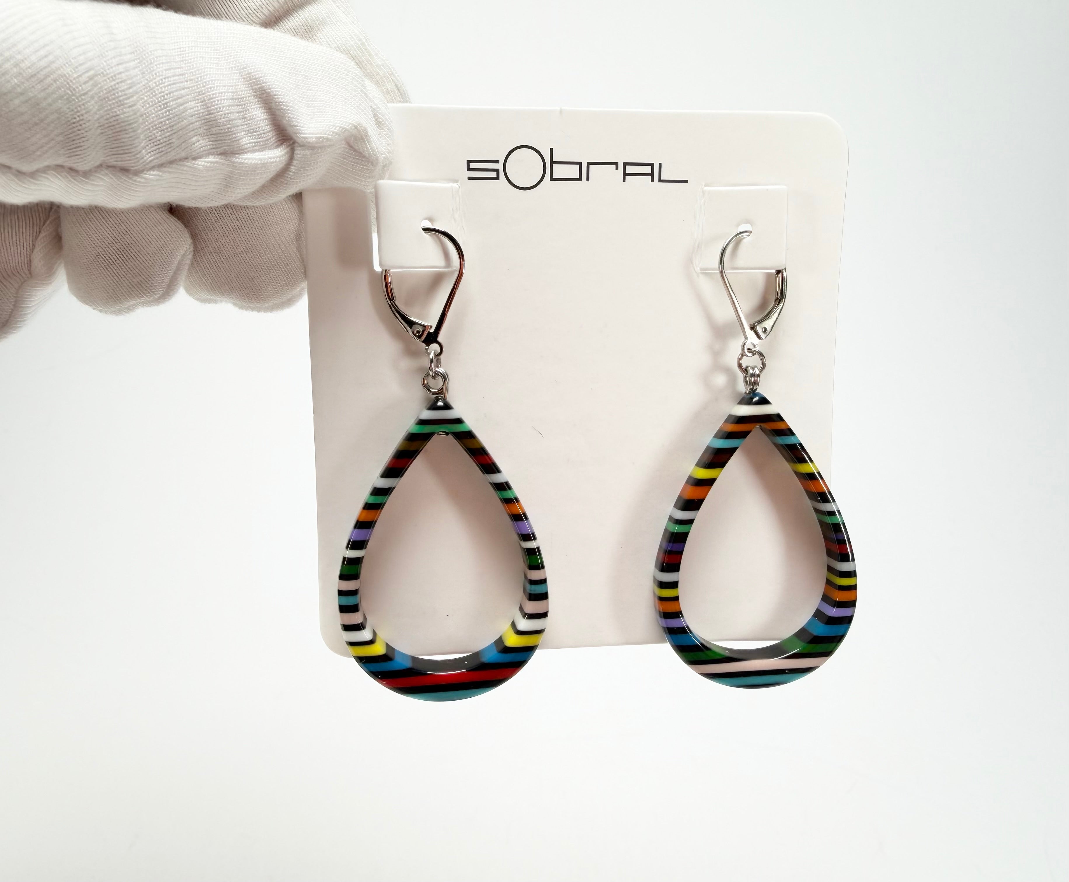Sobral - Pop Art Noite "Cristiane" Resin Earrings ( 005363 )