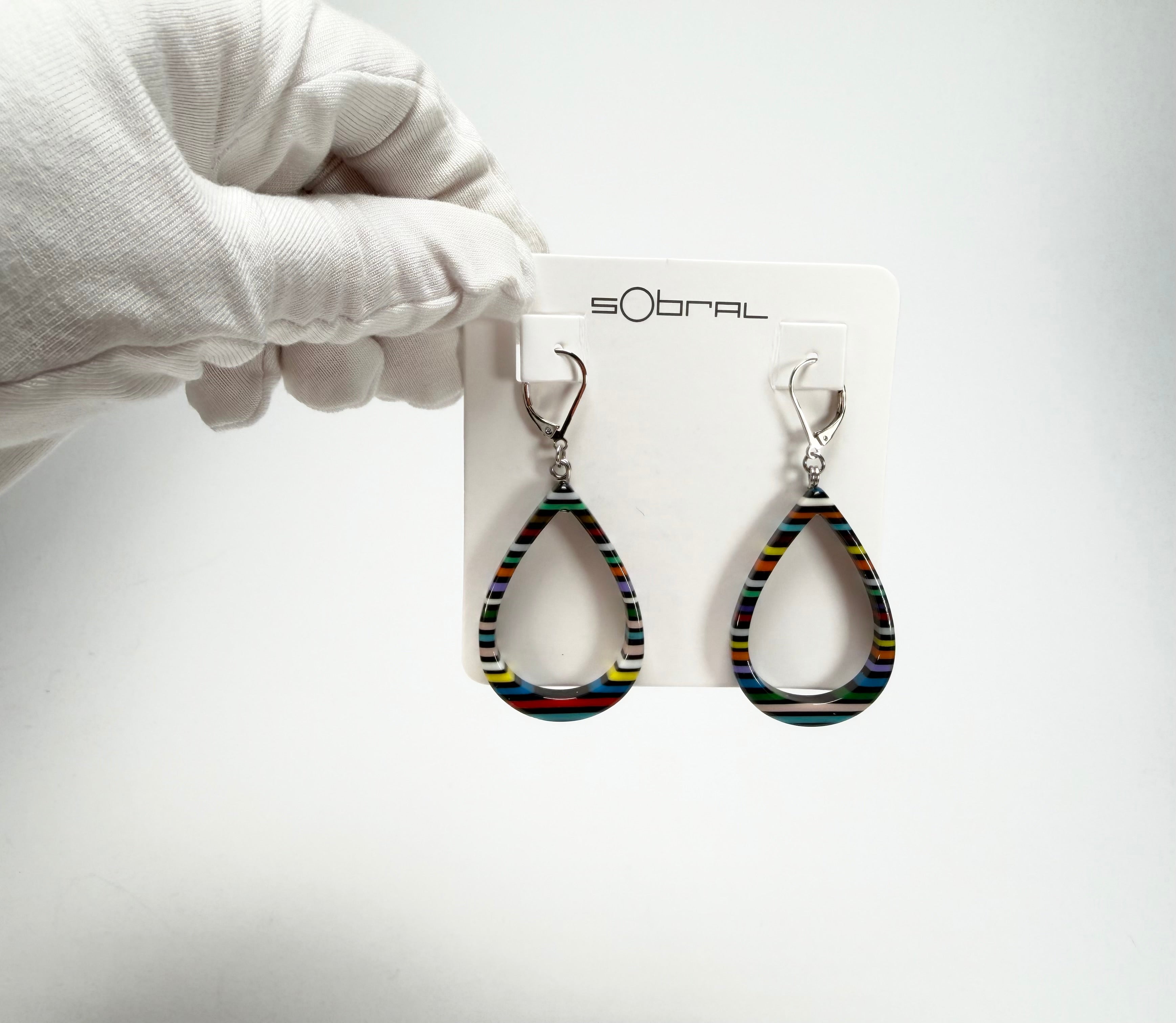 Sobral - Pop Art Noite "Cristiane" Resin Earrings ( 005363 )