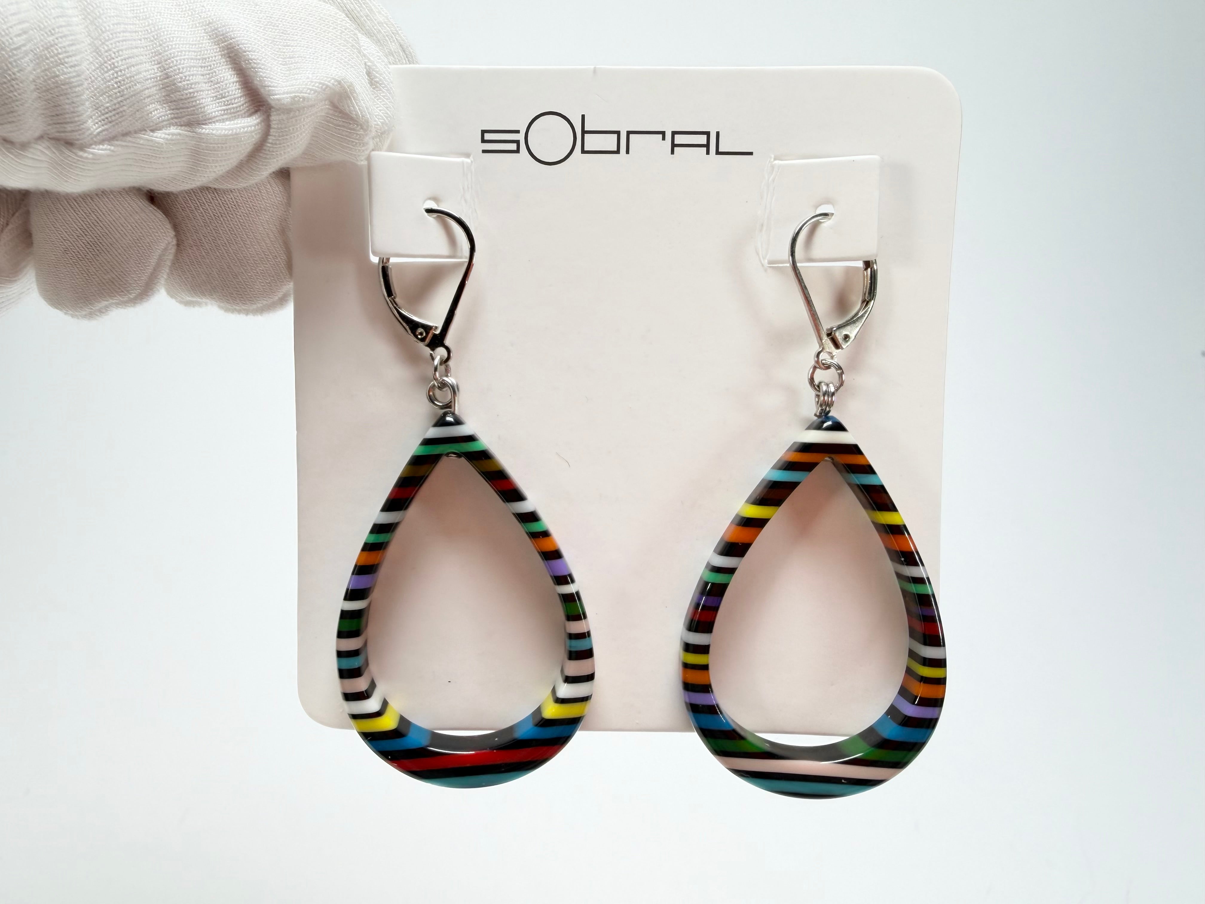 Sobral - Pop Art Noite "Cristiane" Resin Earrings ( 005363 )