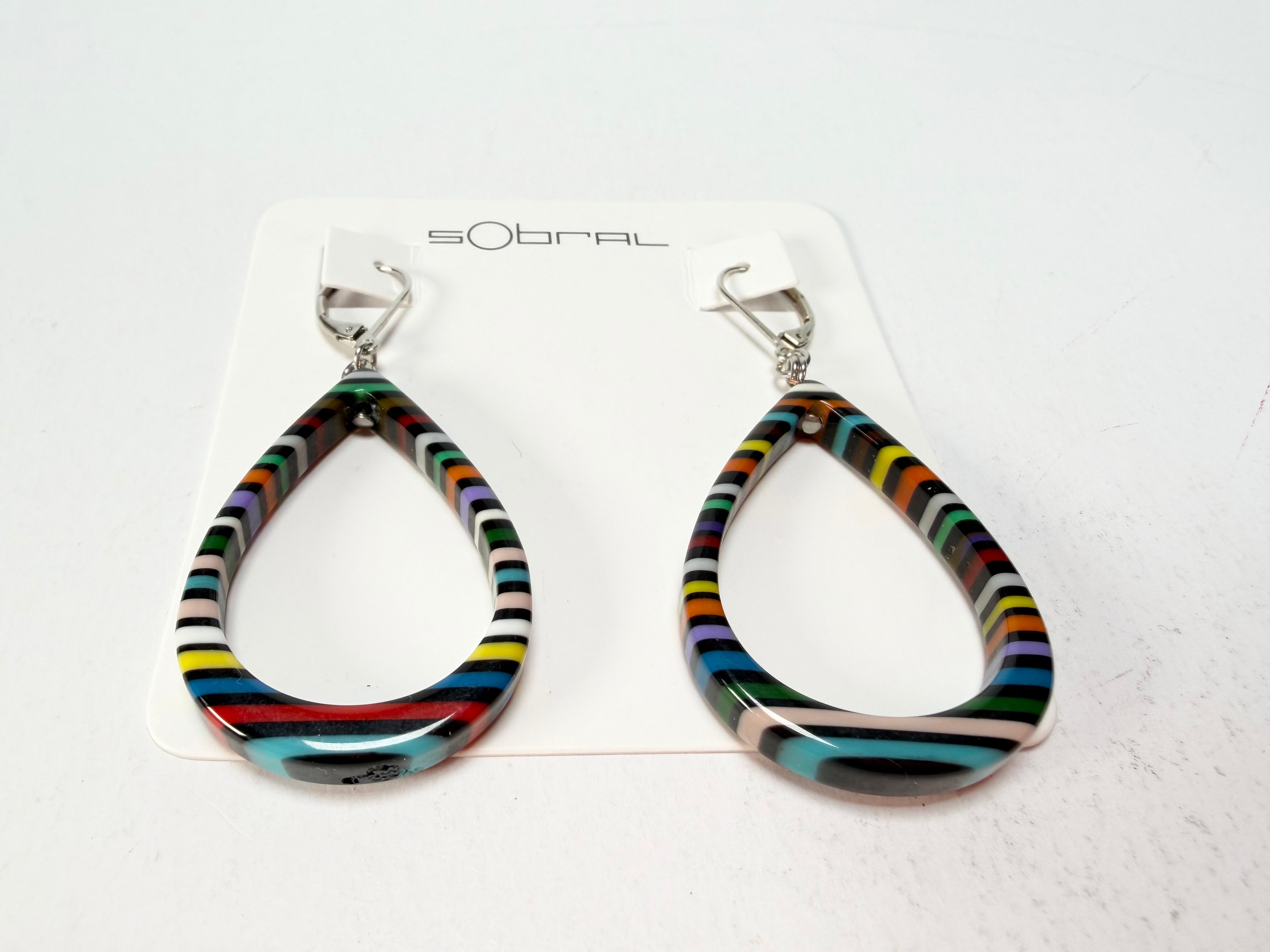 Sobral - Pop Art Noite "Cristiane" Resin Earrings ( 005363 )