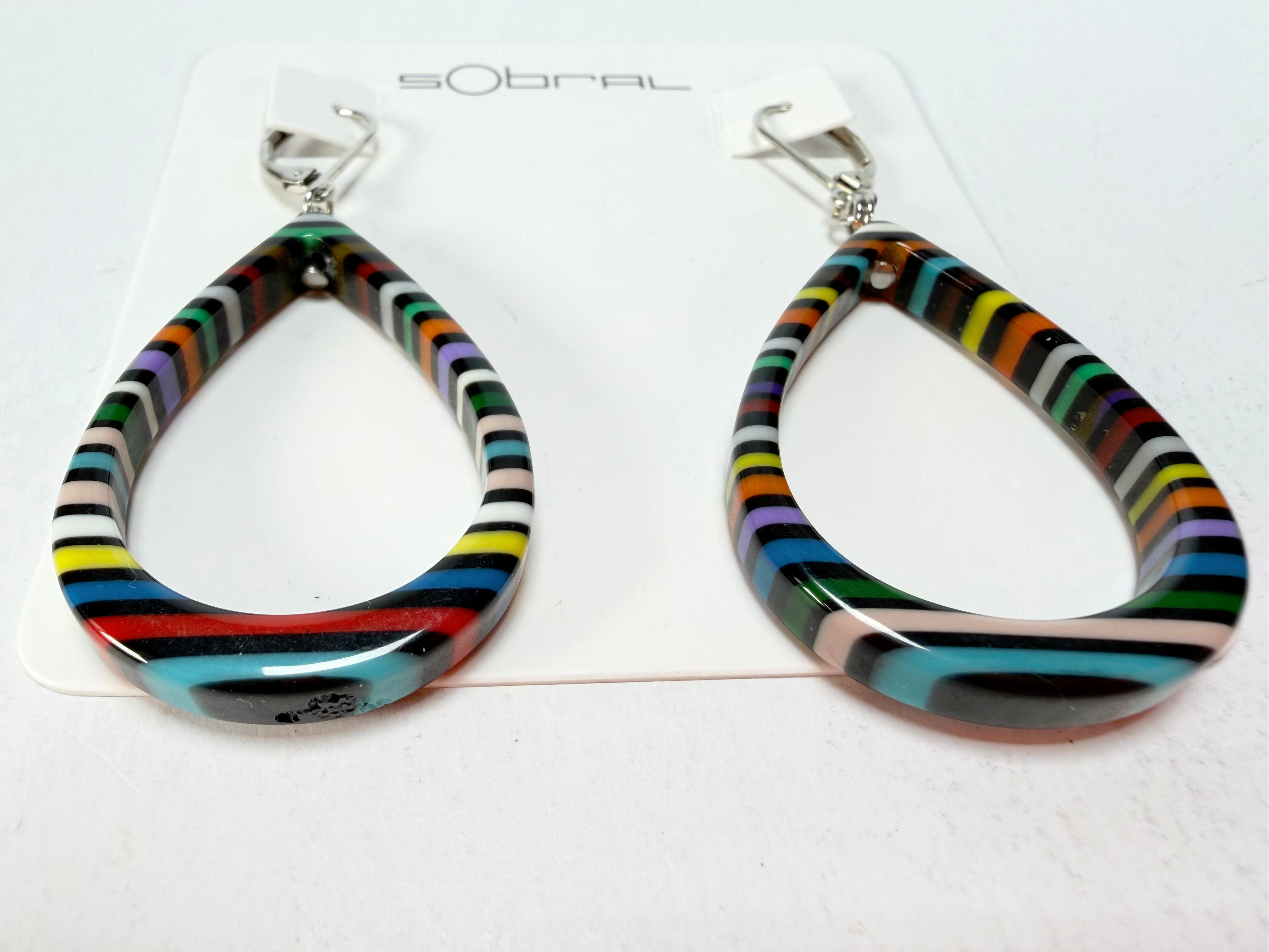 Sobral - Pop Art Noite "Cristiane" Resin Earrings ( 005363 )