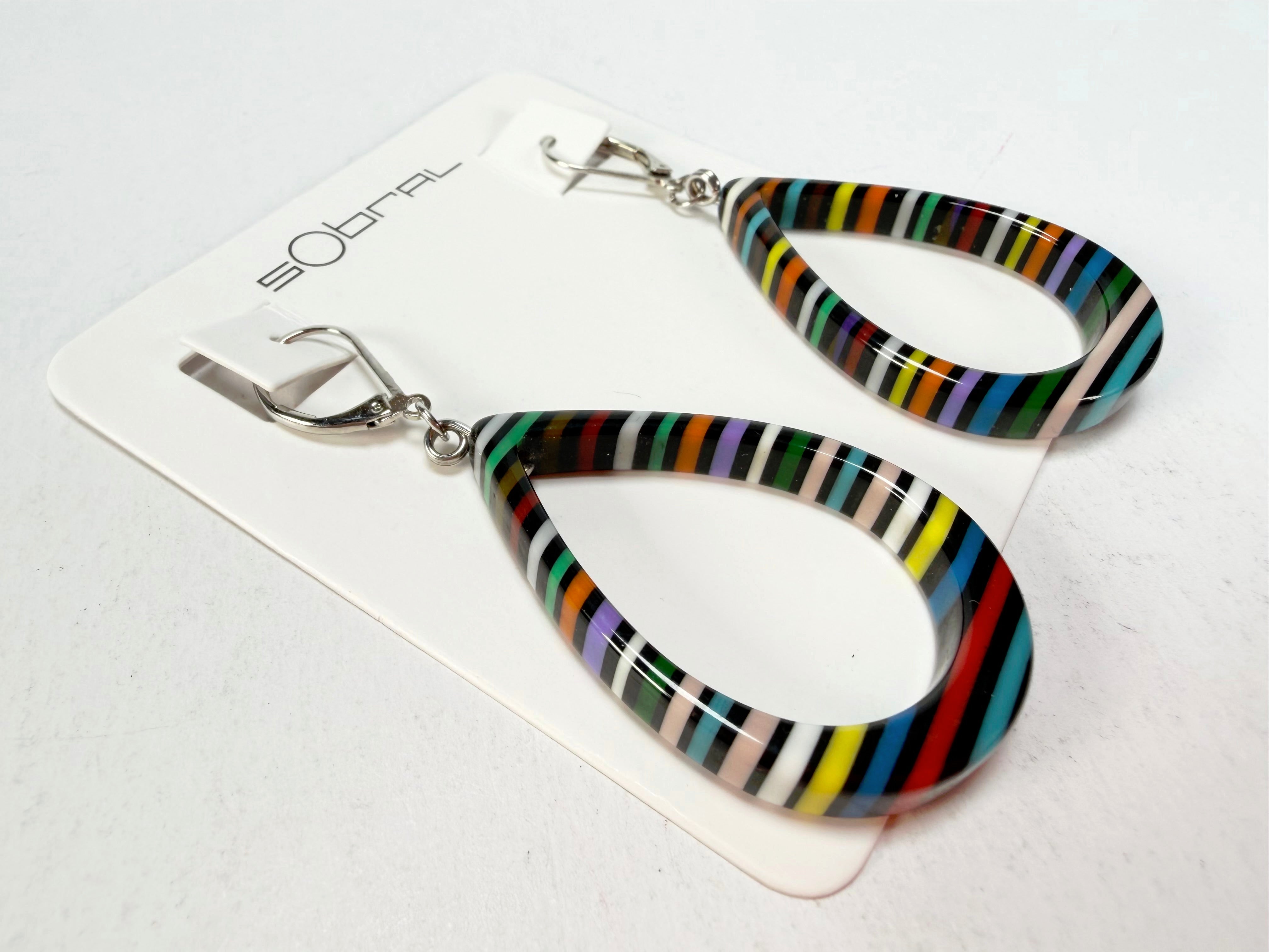 Sobral - Pop Art Noite "Cristiane" Resin Earrings ( 005363 )