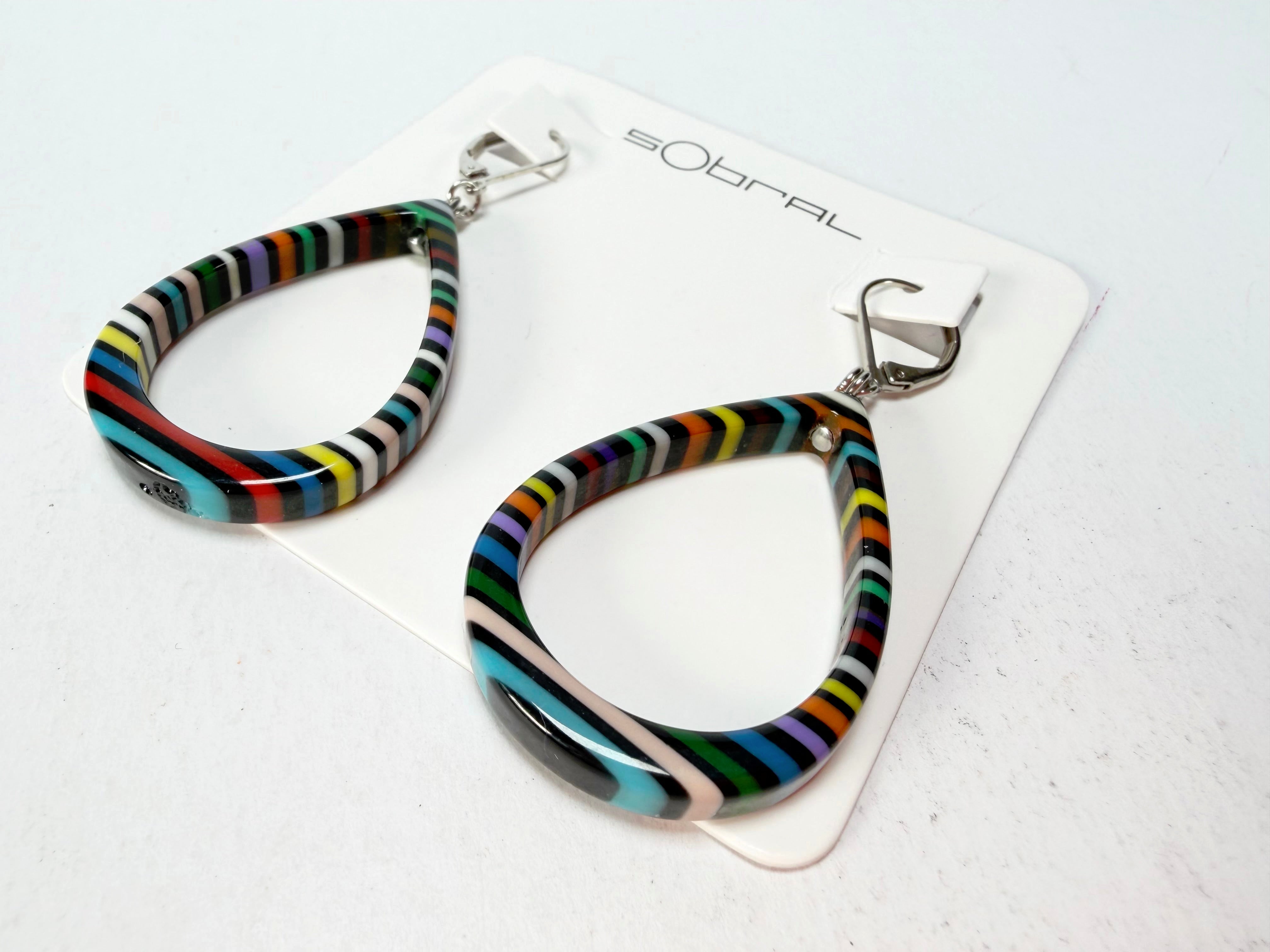Sobral - Pop Art Noite "Cristiane" Resin Earrings ( 005363 )