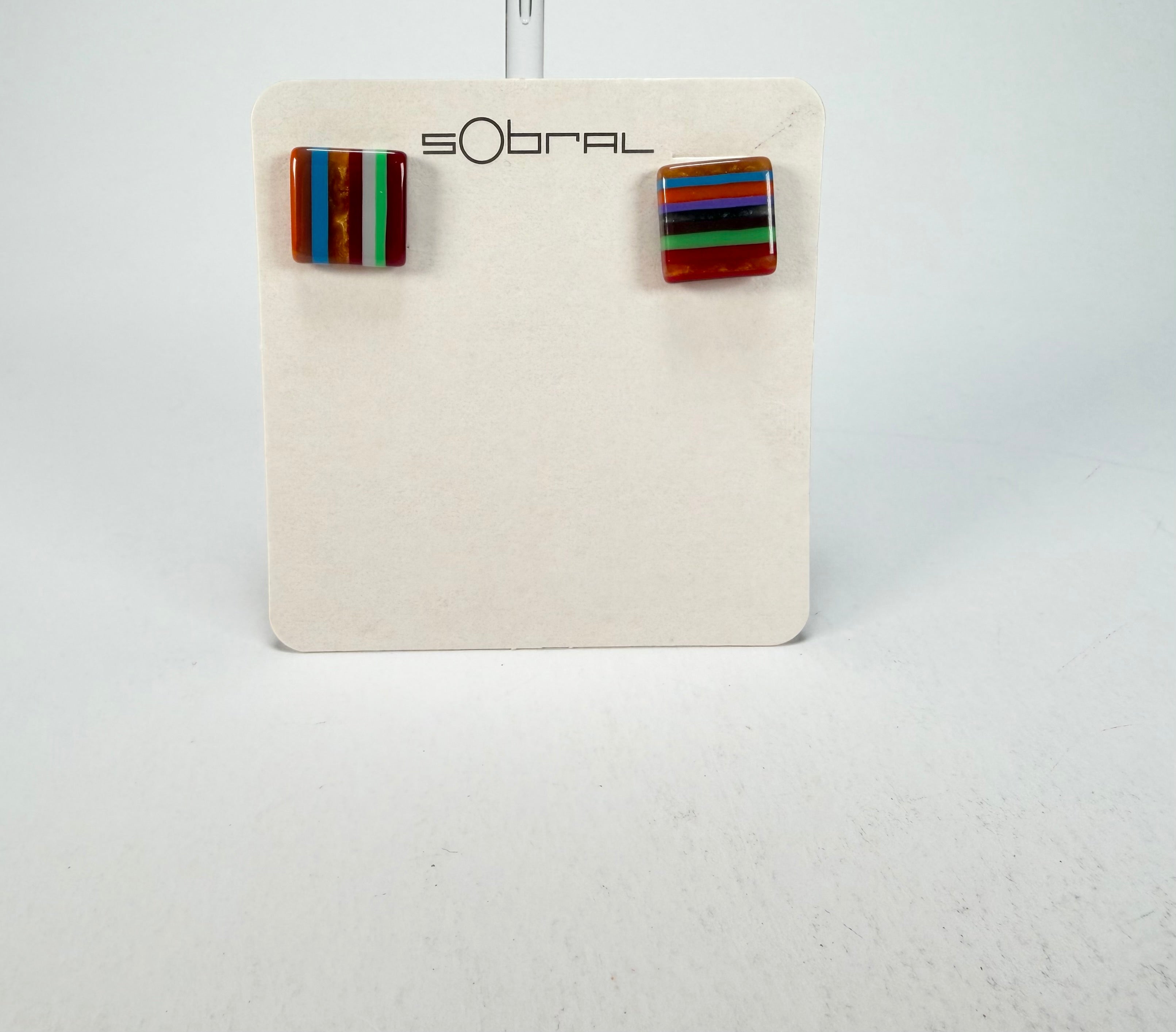 Sobral - Pop Art "Quadradinho" Resin Earrings ( 000074 )