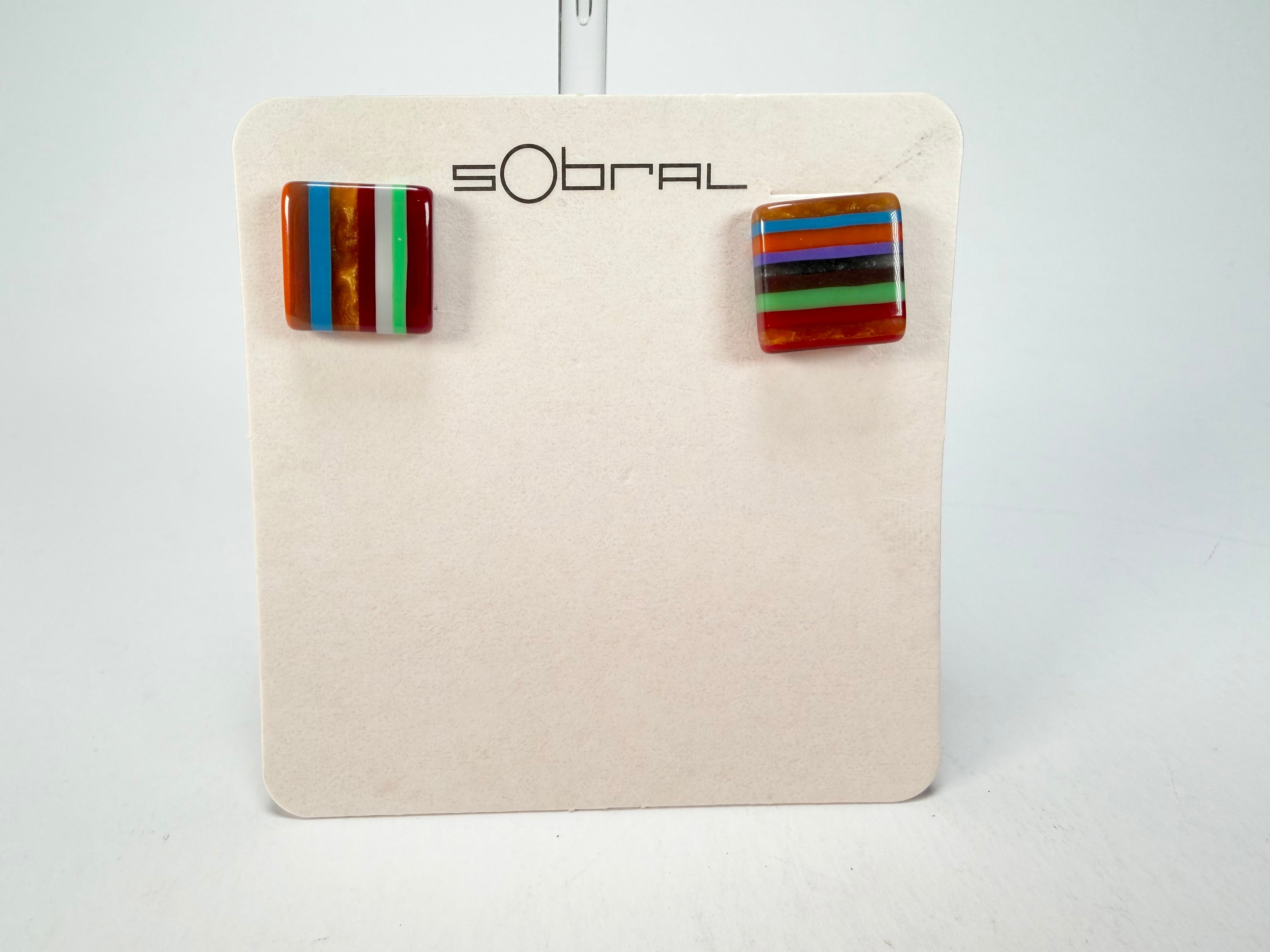 Sobral - Pop Art "Quadradinho" Resin Earrings ( 000074 )