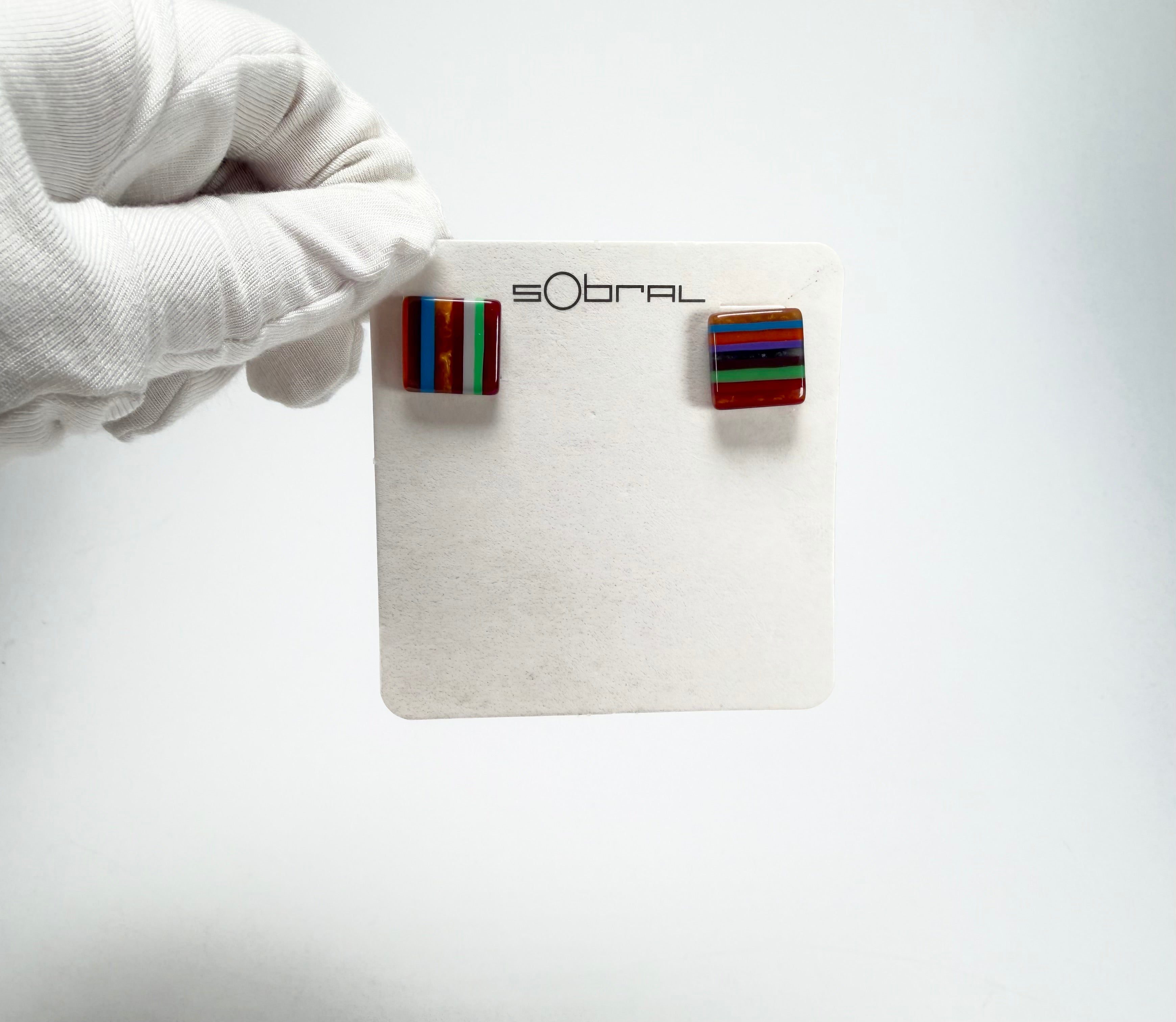 Sobral - Pop Art "Quadradinho" Resin Earrings ( 000074 )
