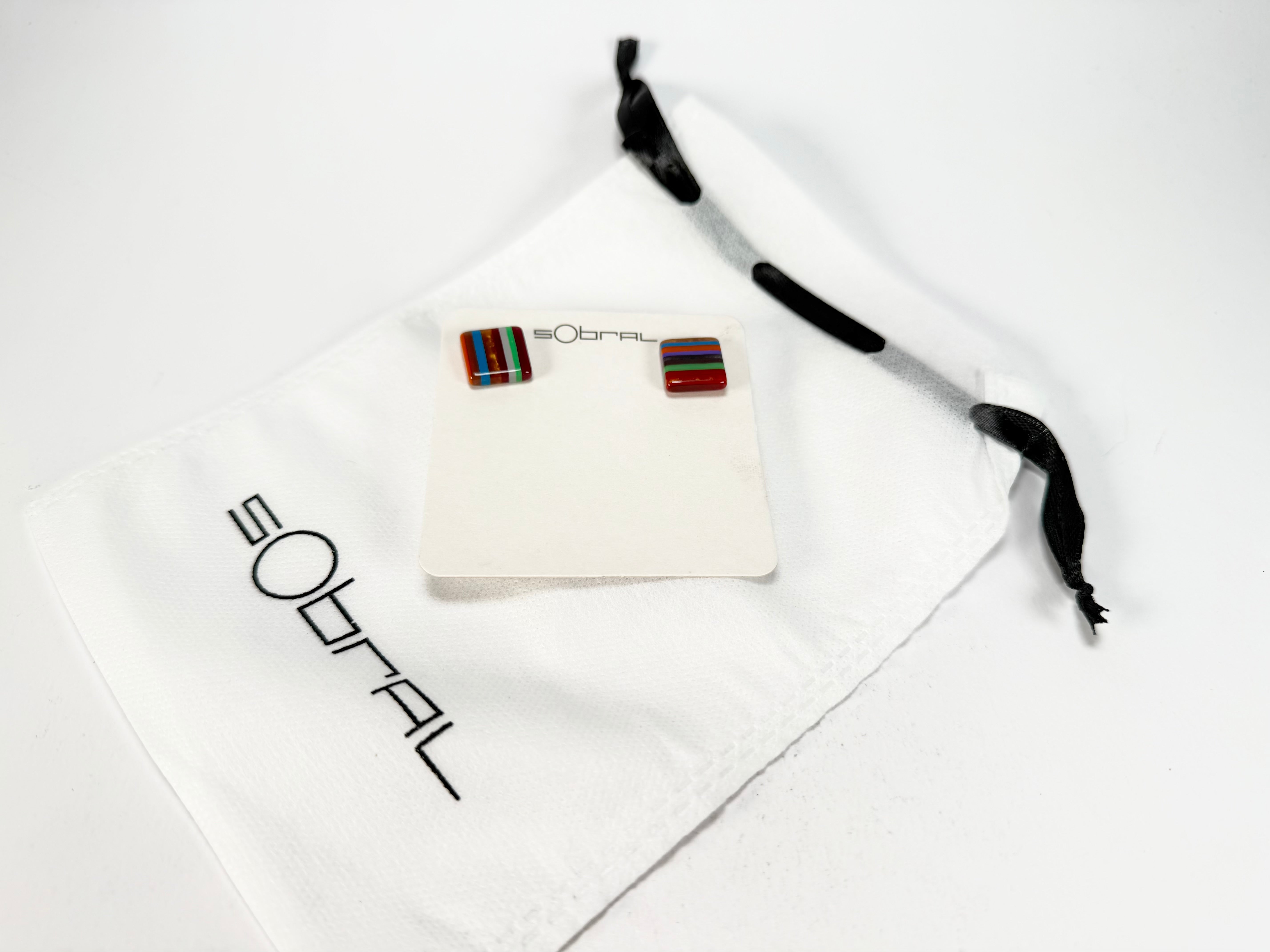 Sobral - Pop Art "Quadradinho" Resin Earrings ( 000074 )