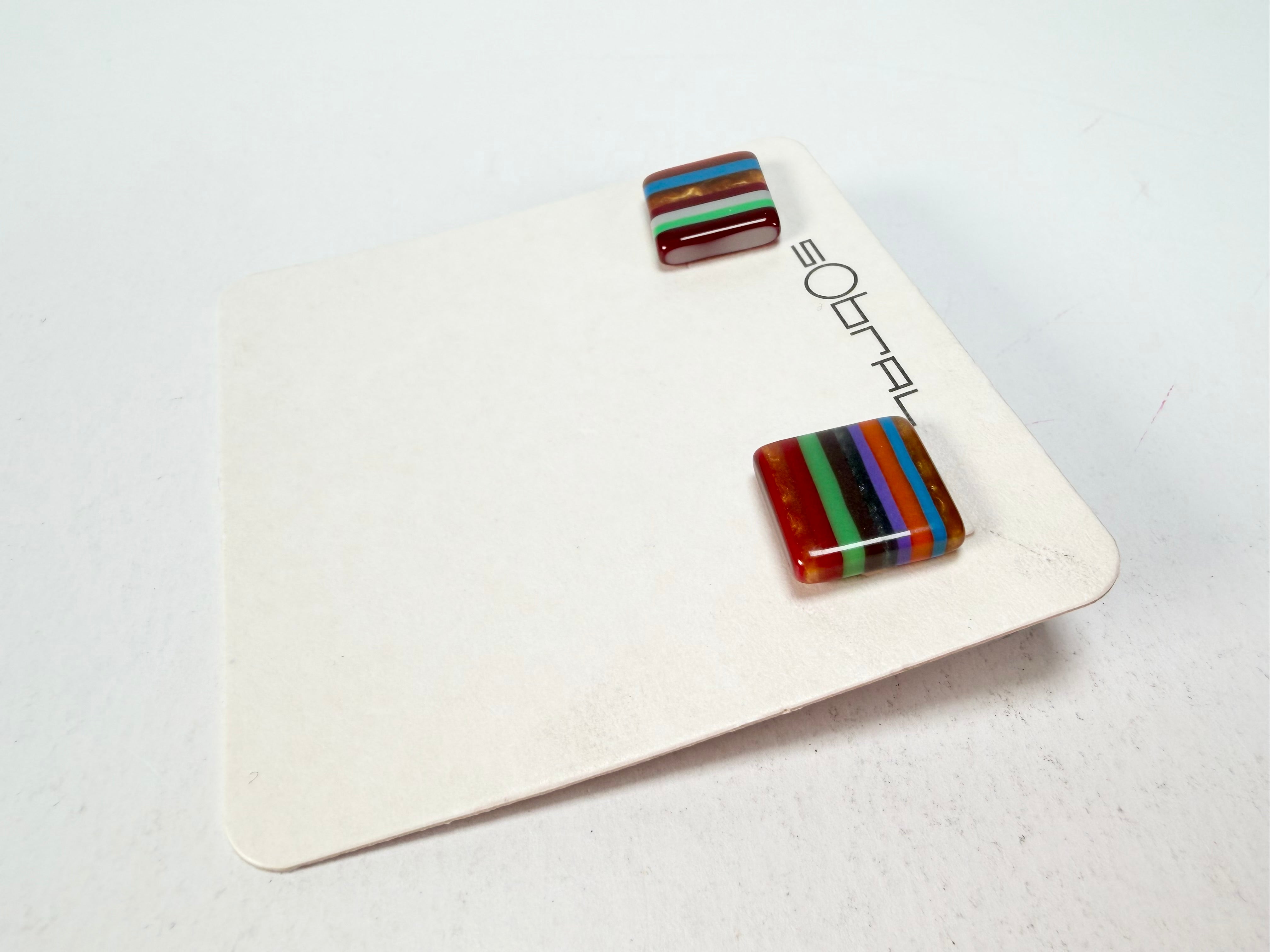 Sobral - Pop Art "Quadradinho" Resin Earrings ( 000074 )