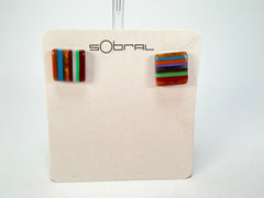 Sobral - Pop Art "Quadradinho" Resin Earrings ( 000074 )