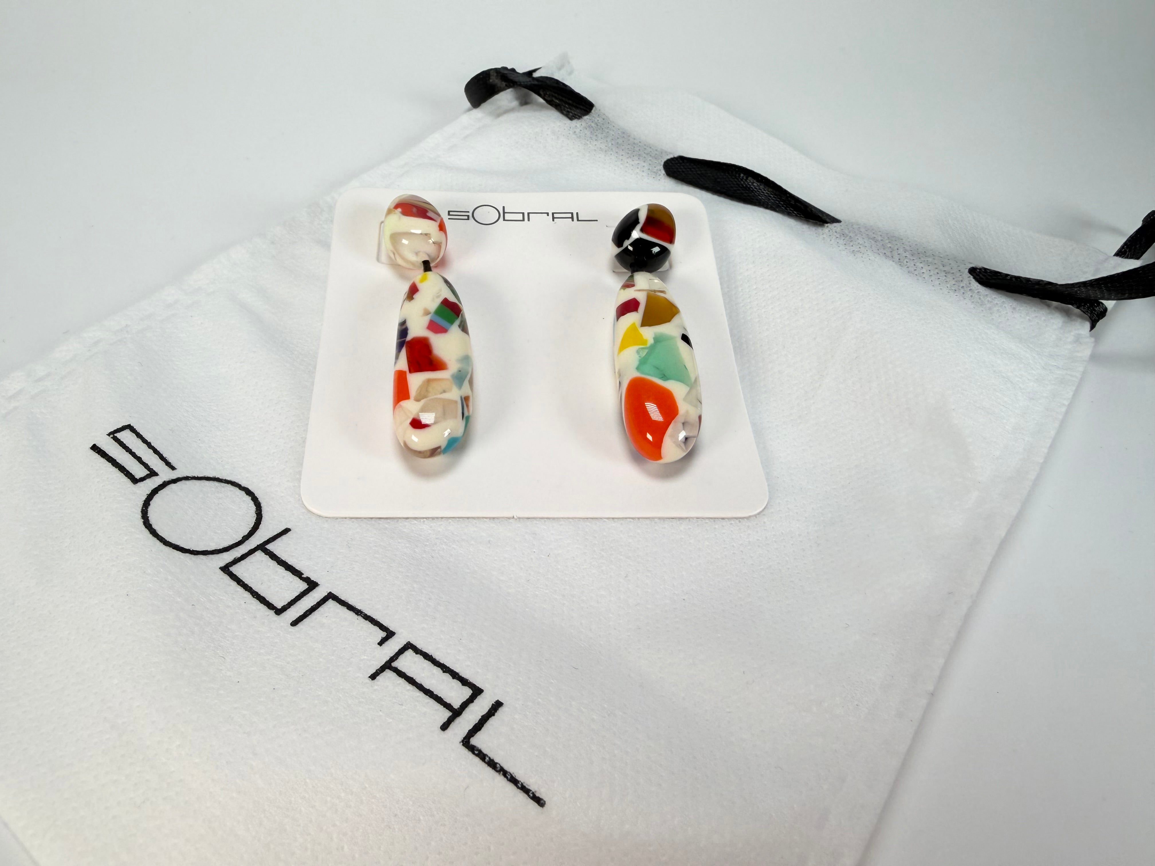 Sobral - Caillou Marfim "Caillou" Resin Earrings ( 005427 )