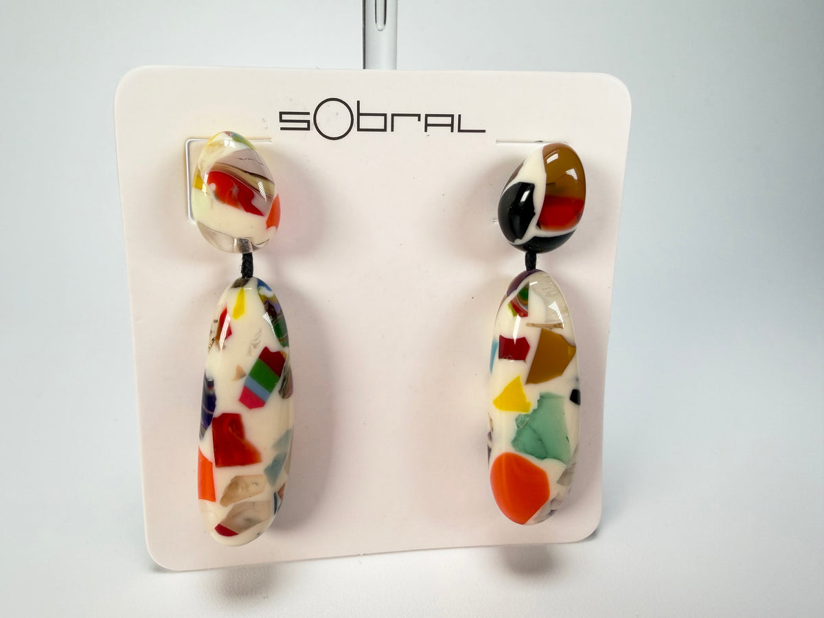 Sobral - Caillou Marfim "Caillou" Resin Earrings ( 005427 )