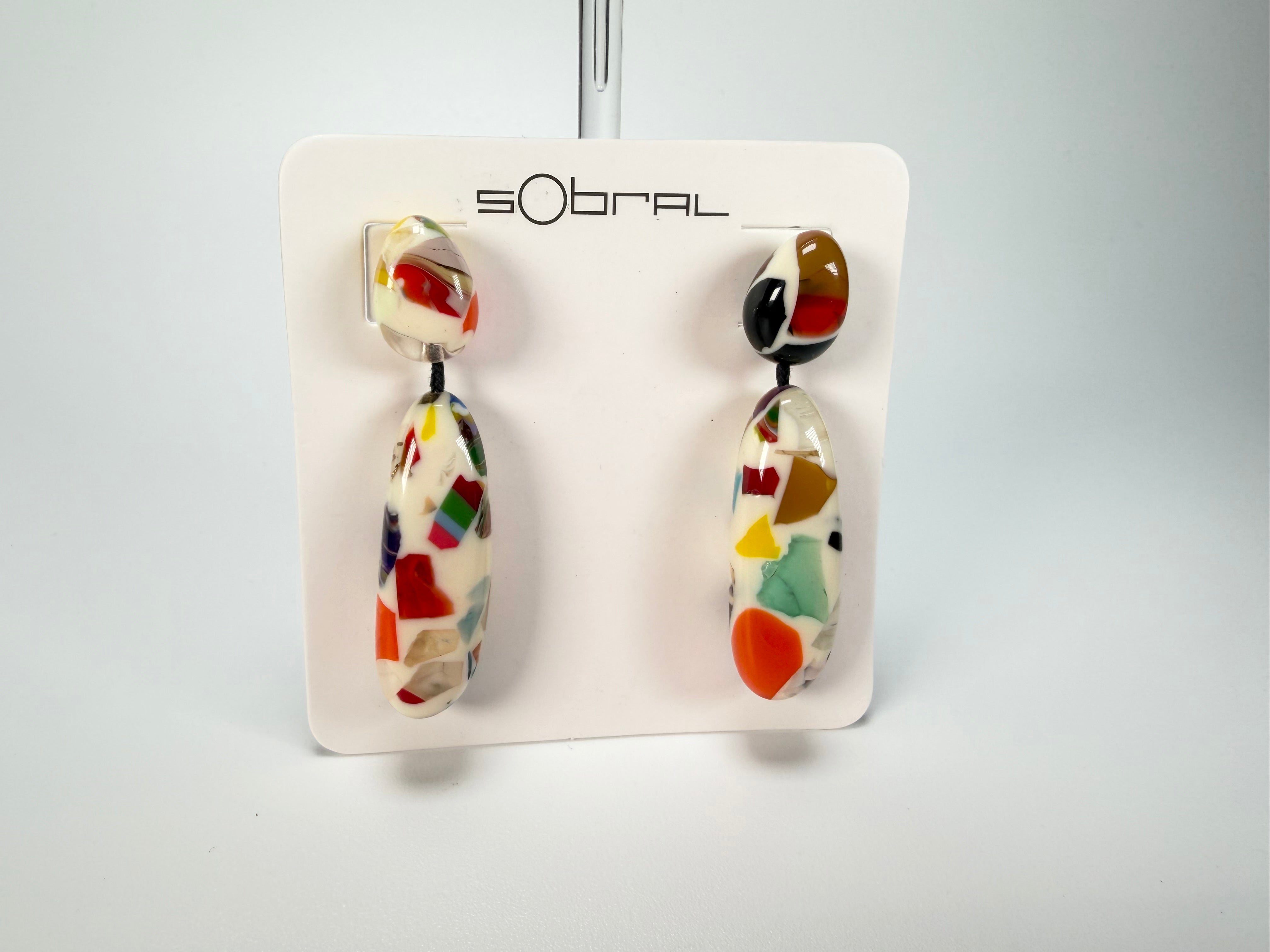 Sobral - Caillou Marfim "Caillou" Resin Earrings ( 005427 )