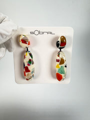Sobral - Caillou Marfim "Caillou" Resin Earrings ( 005427 )