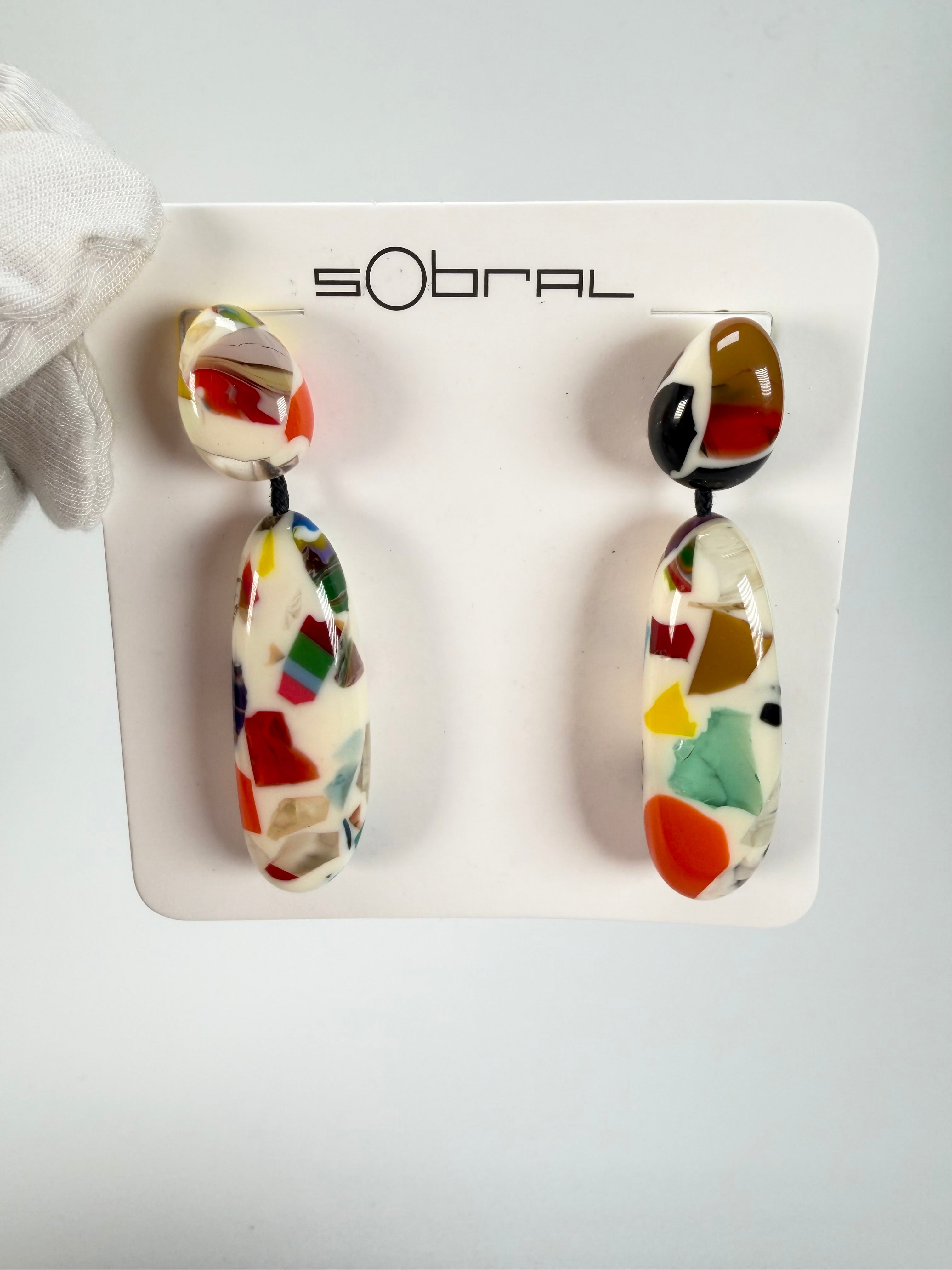 Sobral - Caillou Marfim "Caillou" Resin Earrings ( 005427 )