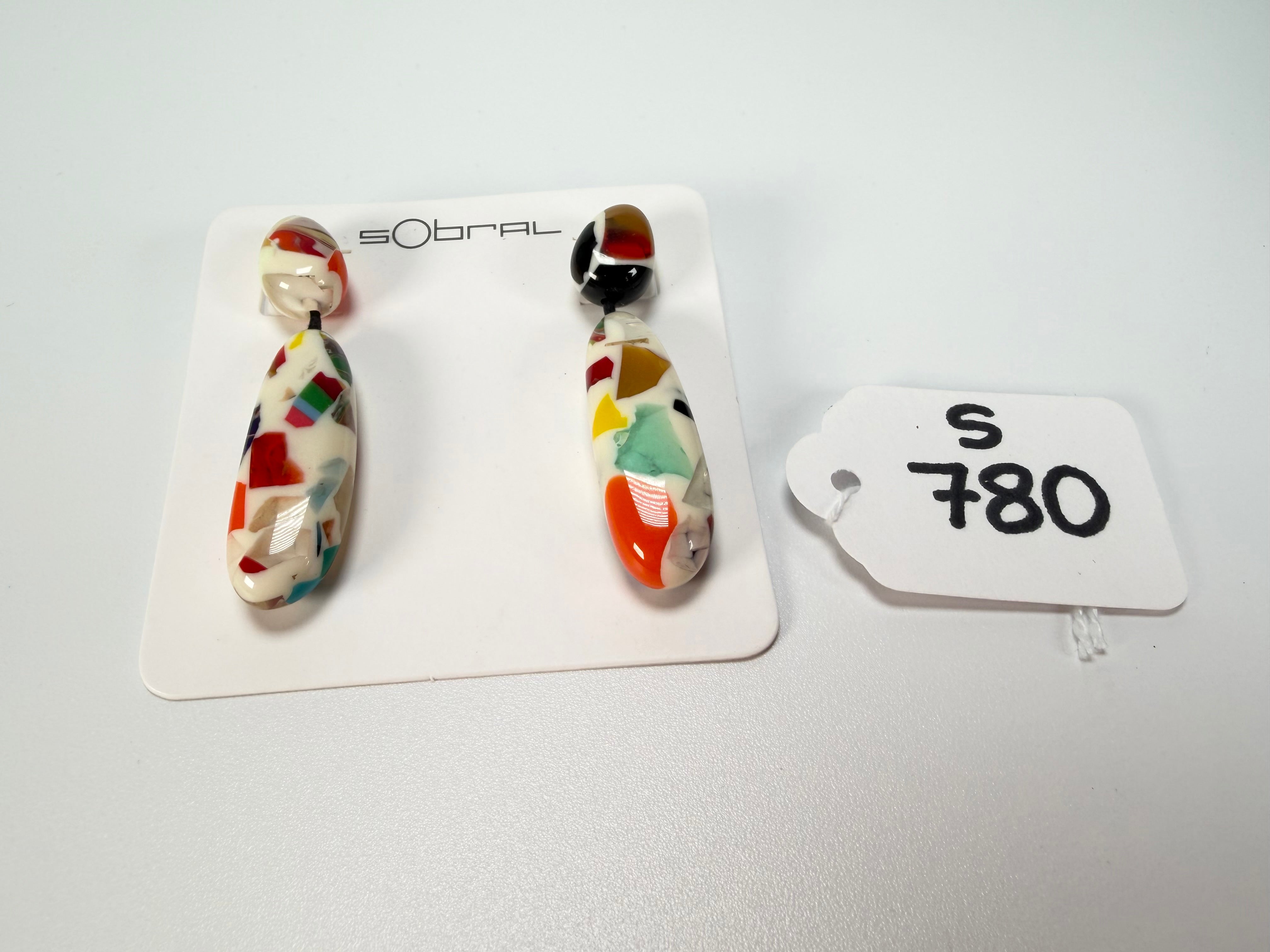 Sobral - Caillou Marfim "Caillou" Resin Earrings ( 005427 )