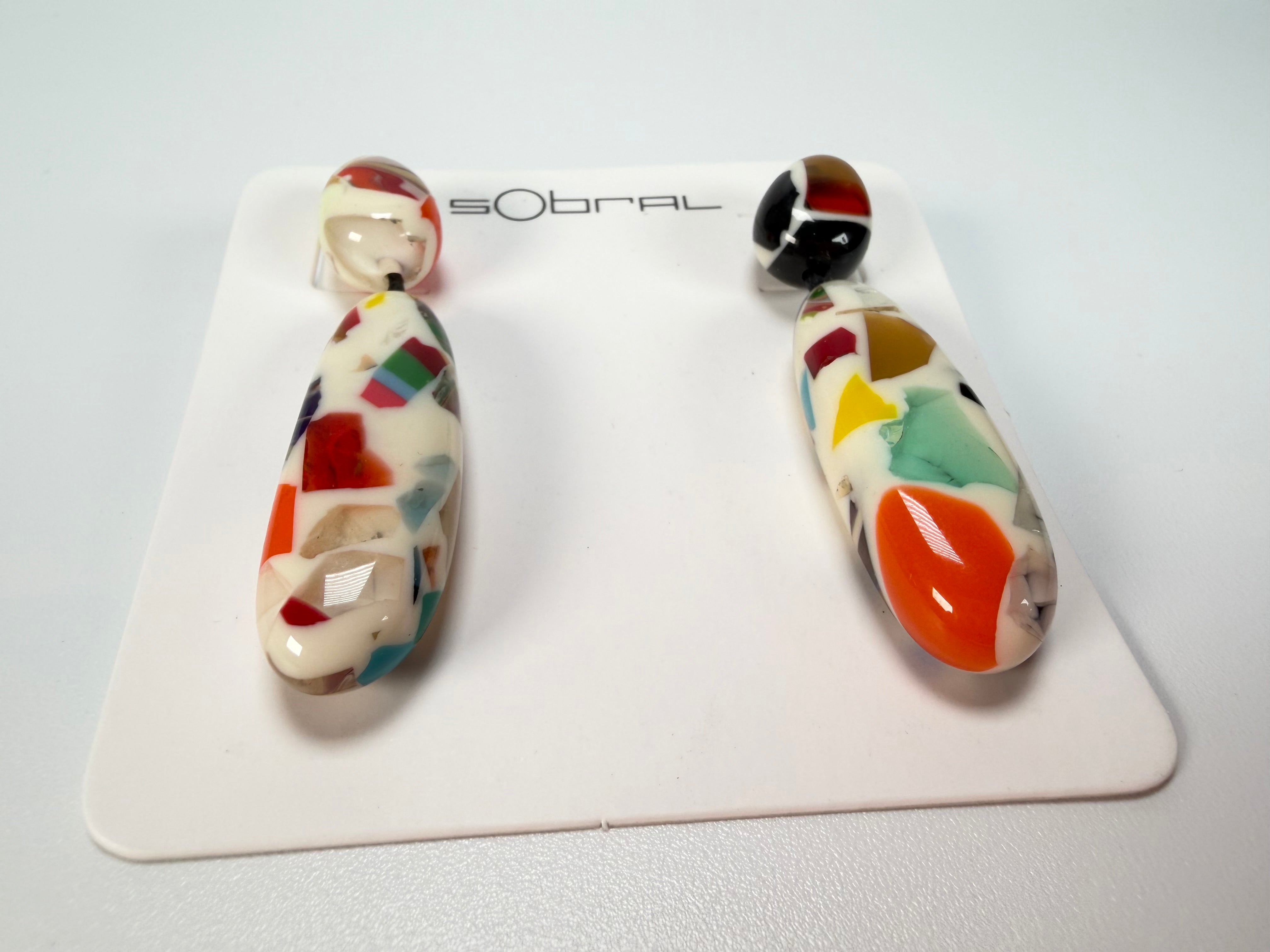 Sobral - Caillou Marfim "Caillou" Resin Earrings ( 005427 )