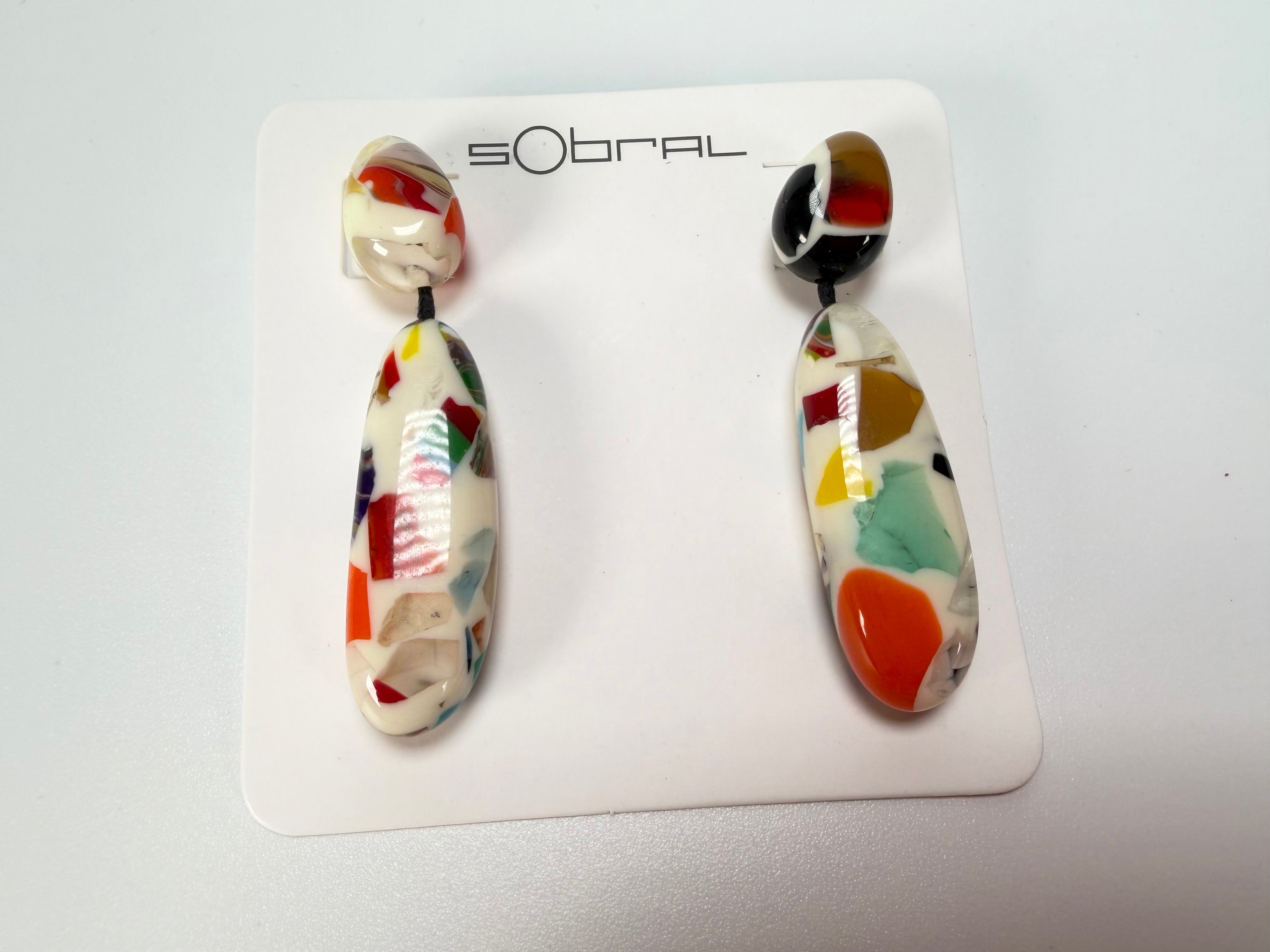 Sobral - Caillou Marfim "Caillou" Resin Earrings ( 005427 )