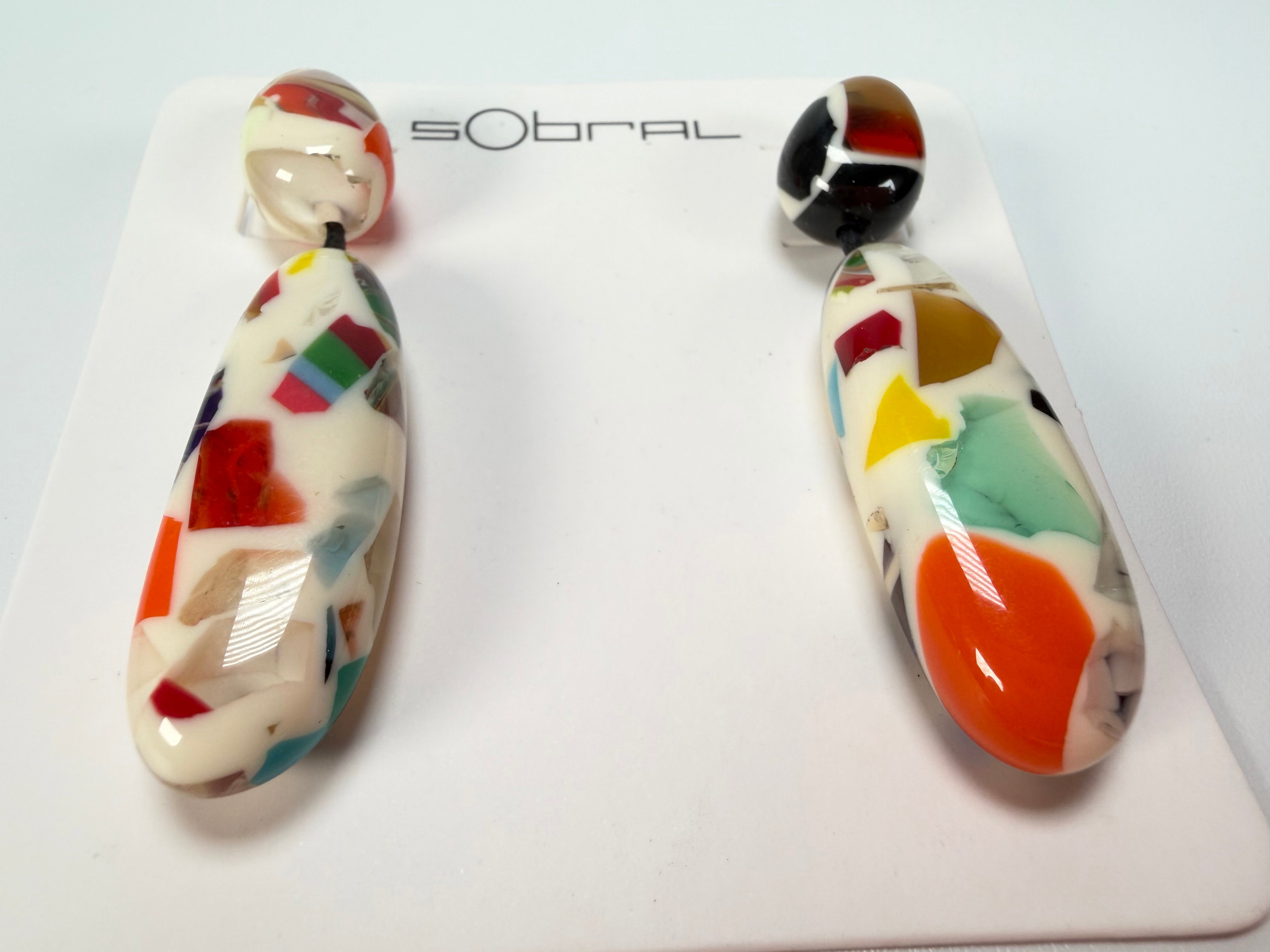 Sobral - Caillou Marfim "Caillou" Resin Earrings ( 005427 )