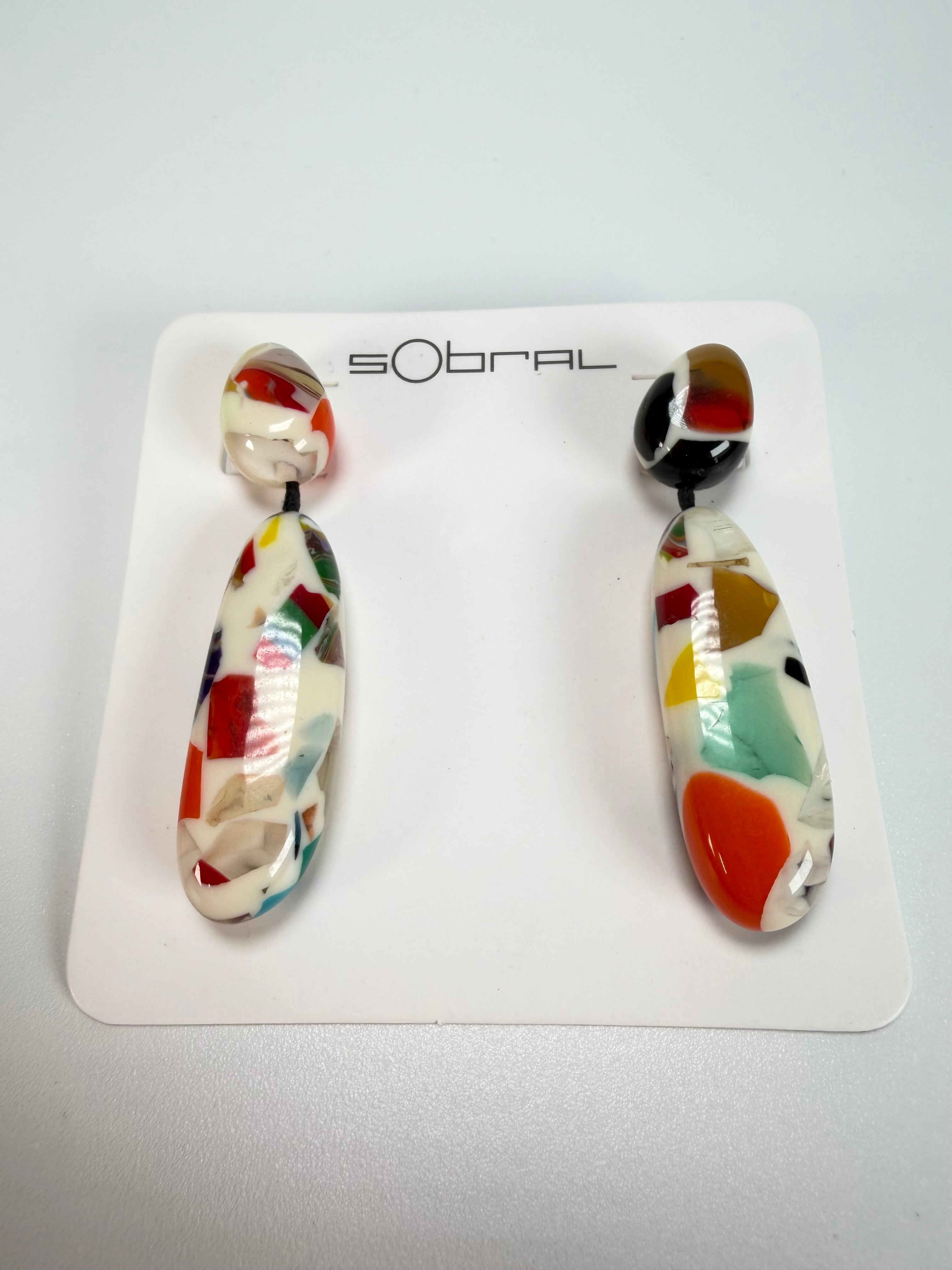 Sobral - Caillou Marfim "Caillou" Resin Earrings ( 005427 )